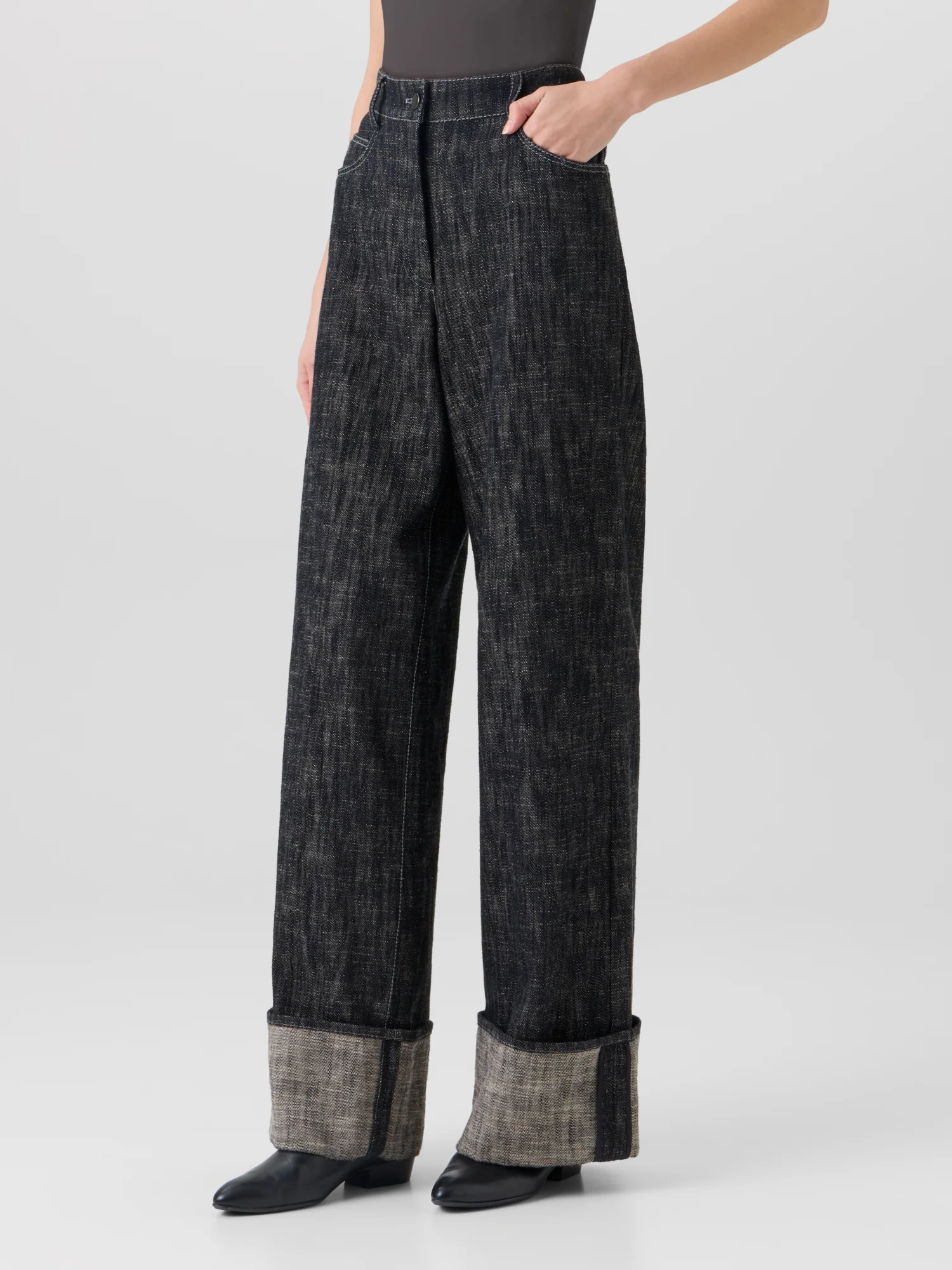 Cooper Wide-Leg Pants in Washed Heavyweight Cotton-Denim - Image 4
