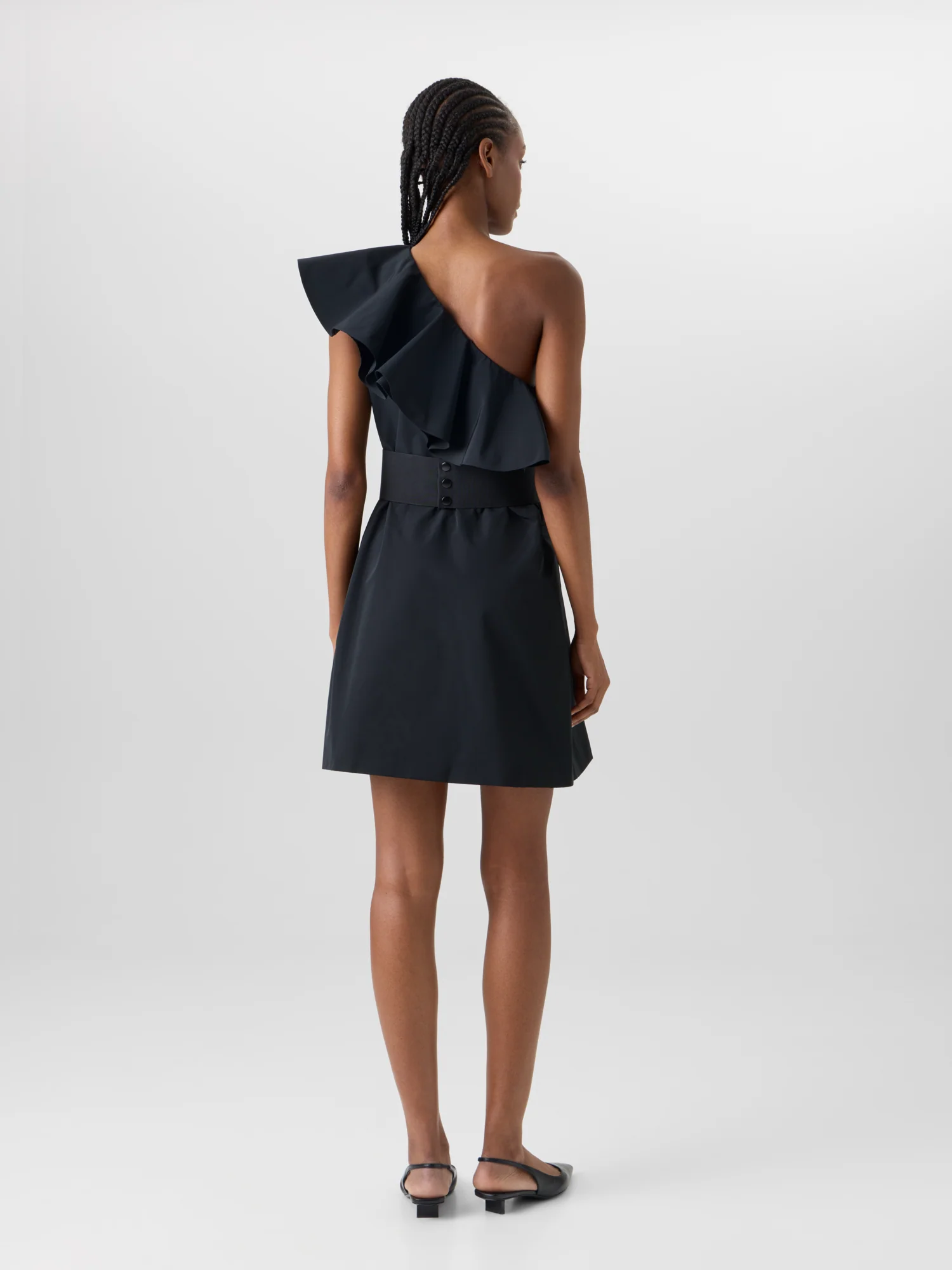 Cotton-Blend Taffeta One-Shoulder Dress - Image 6
