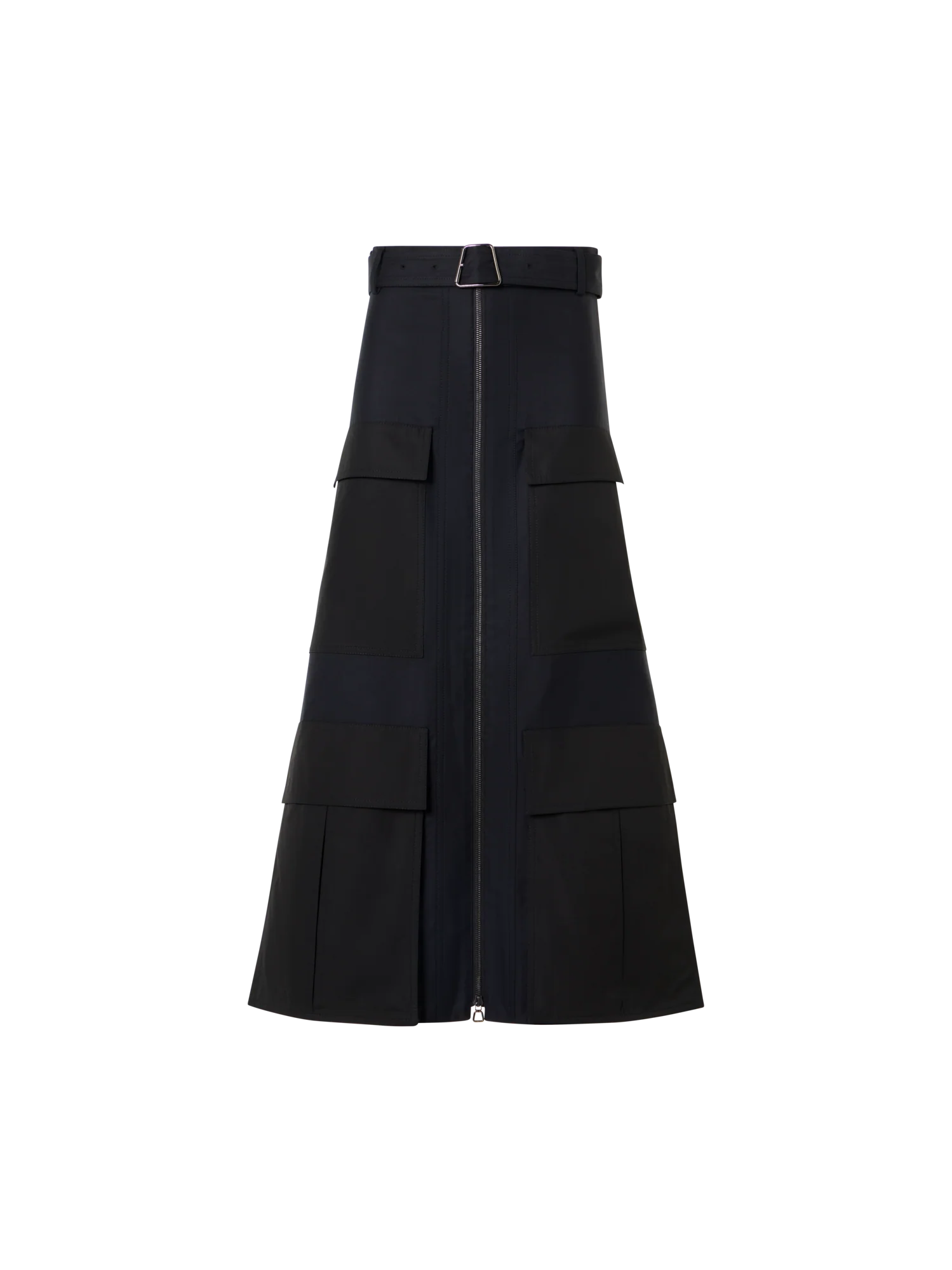 Cotton Double-Face Midi Skirt