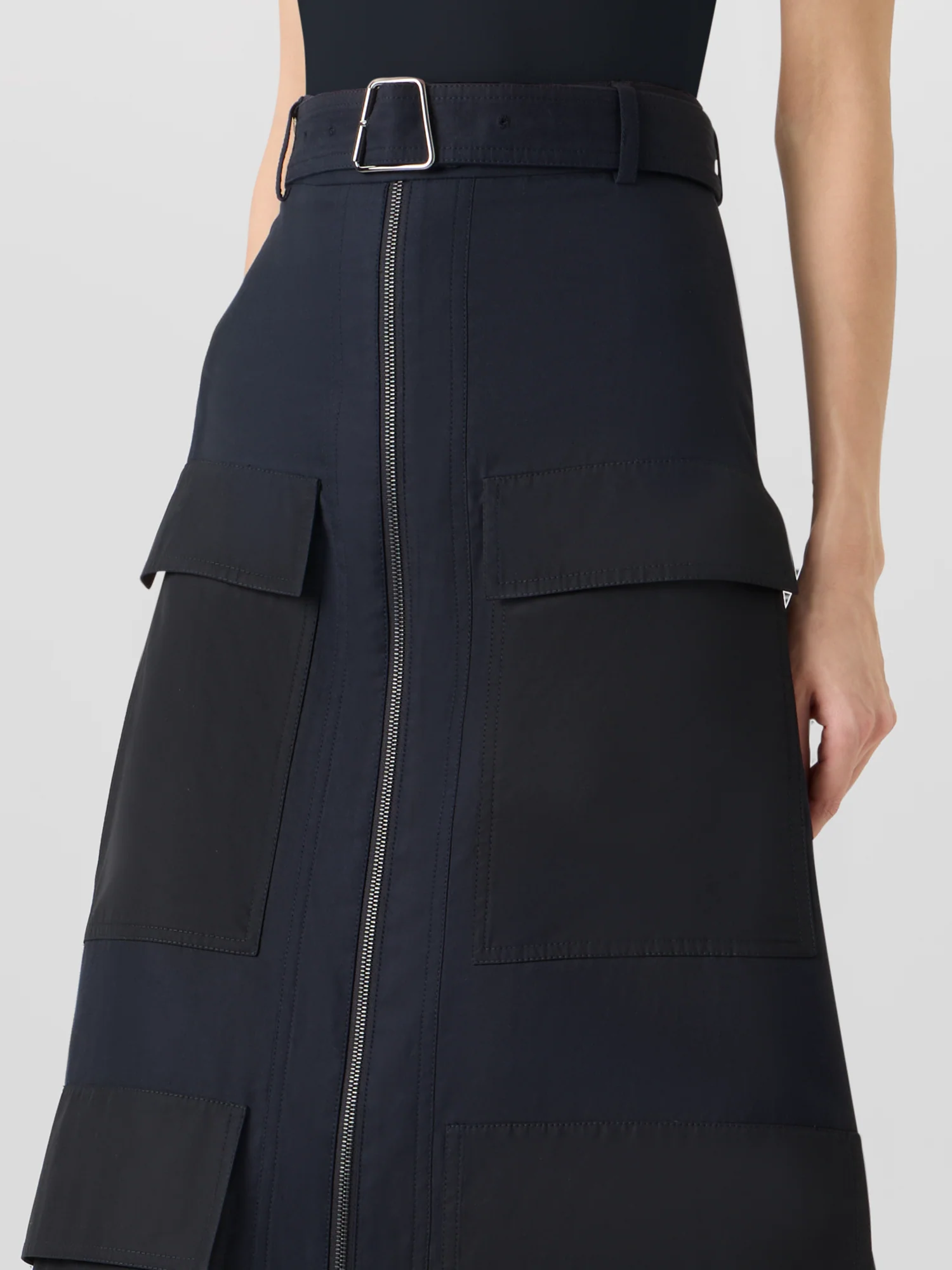 Cotton Double-Face Midi Skirt - Image 4
