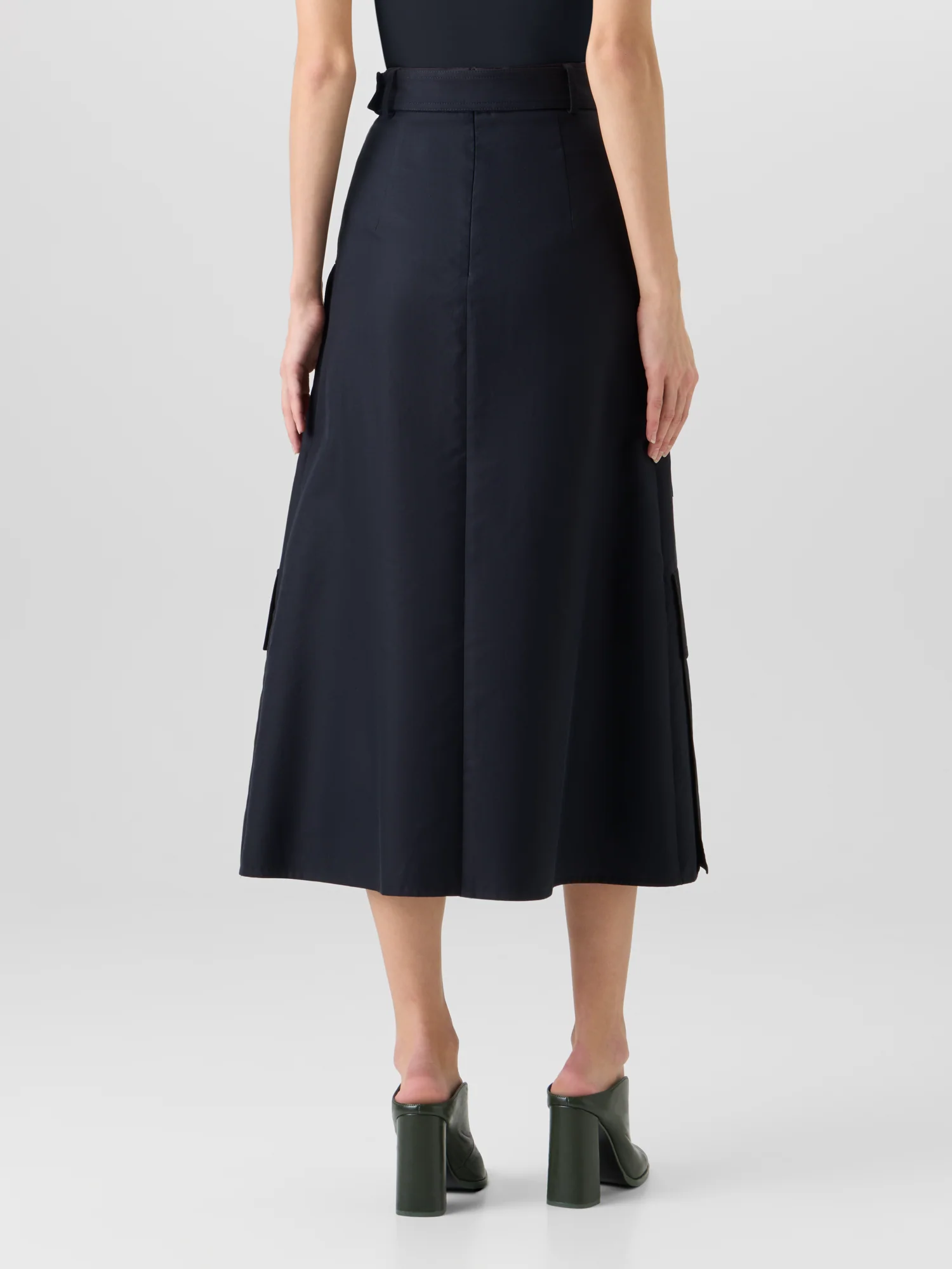 Cotton Double-Face Midi Skirt - Image 6