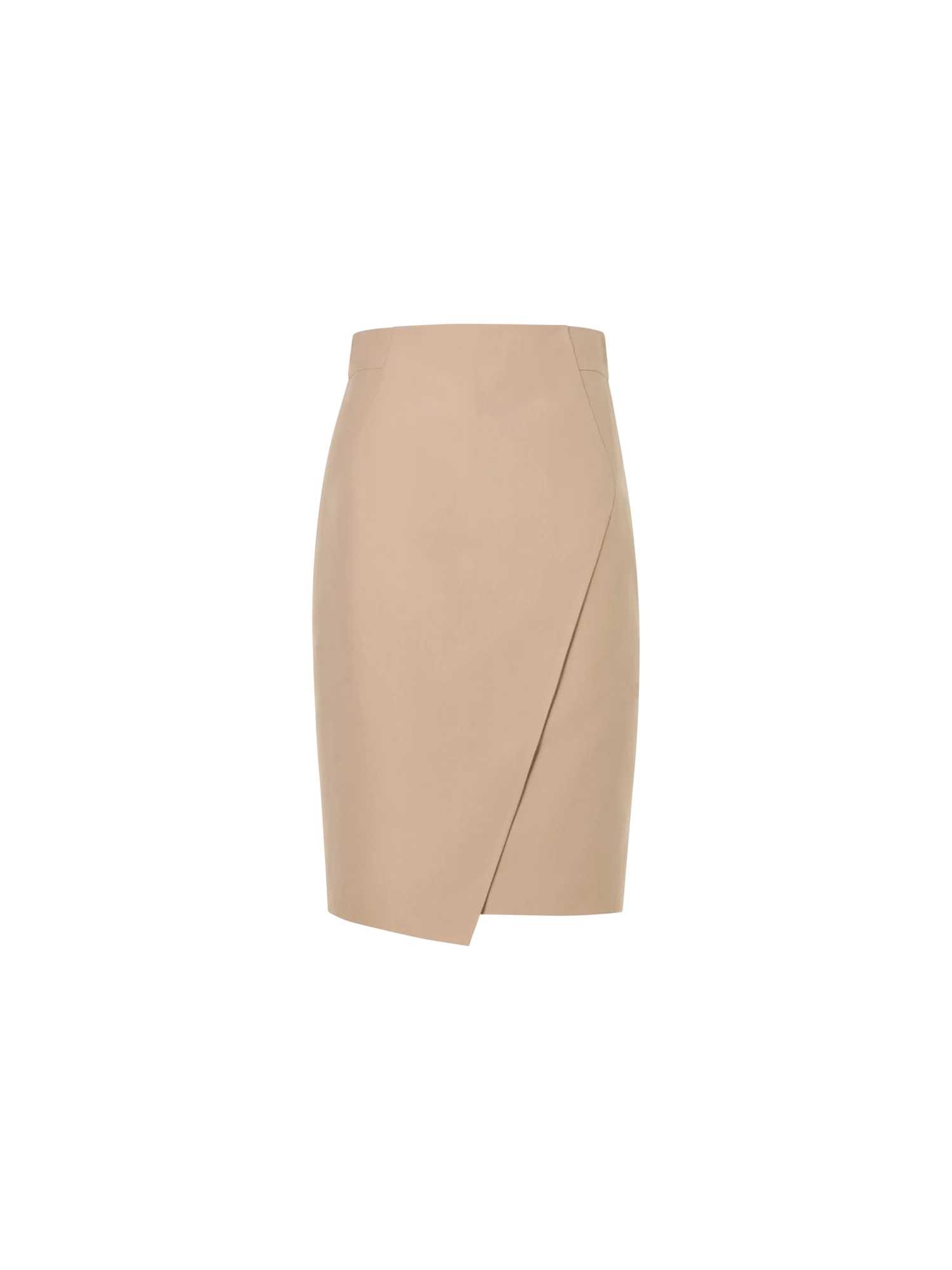 Cotton-Silk Double-Face Pencil Skirt
