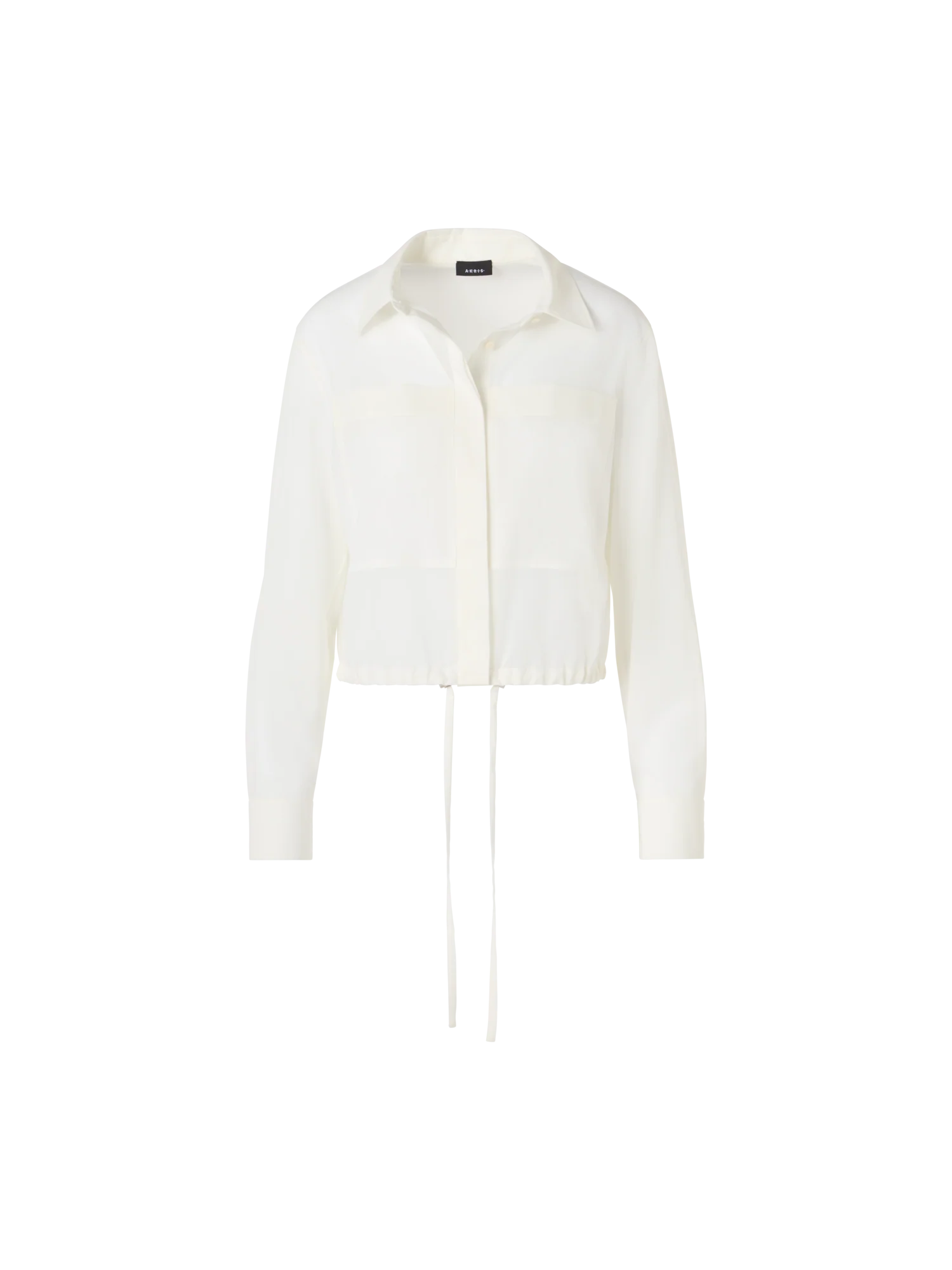 Long-Sleeve Cotton Voile Blouson Shirt