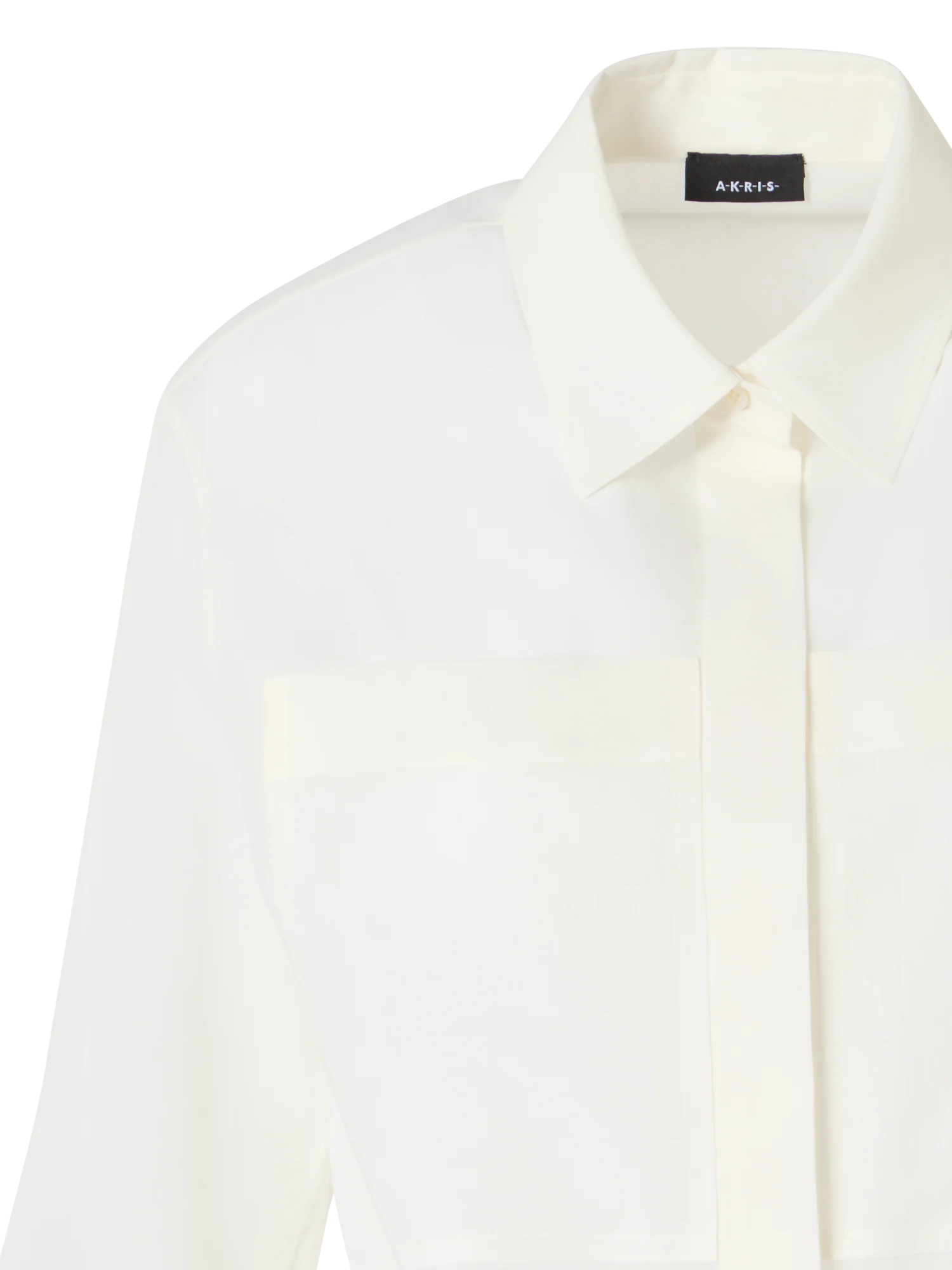 Long-Sleeve Cotton Voile Blouson Shirt - Image 3
