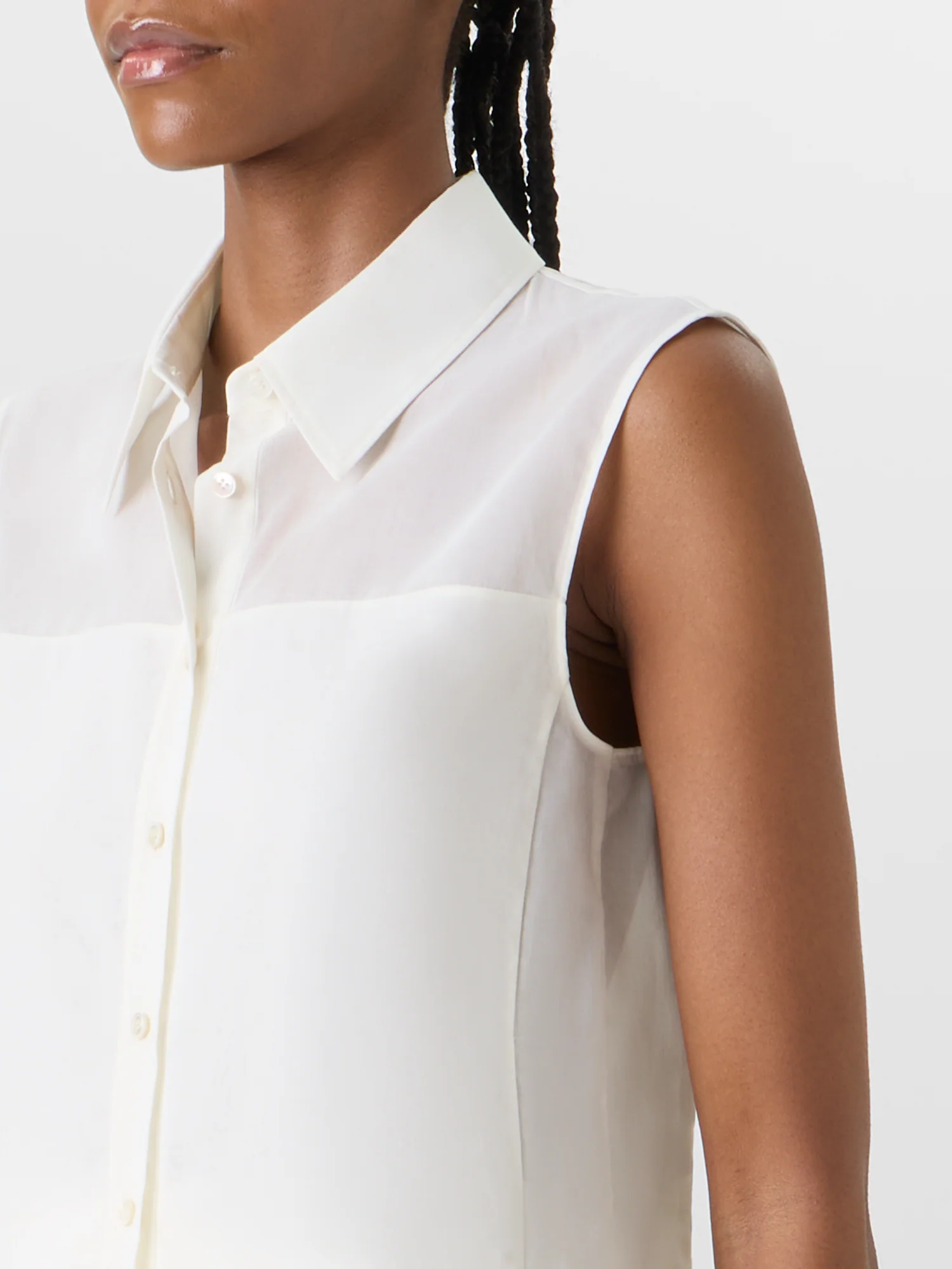Sleeveless Cotton Voile Blouse - Image 4