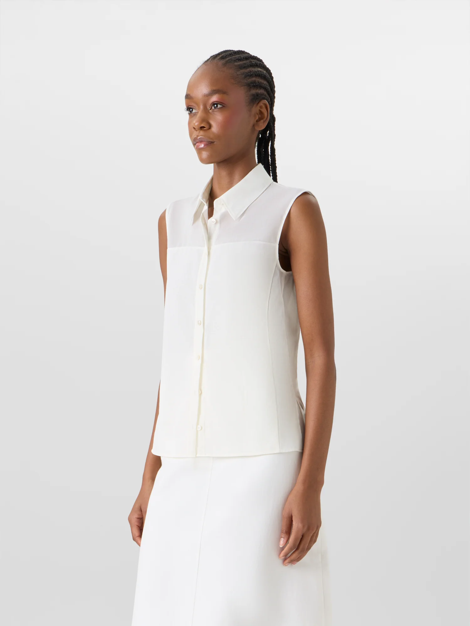 Sleeveless Cotton Voile Blouse - Image 5