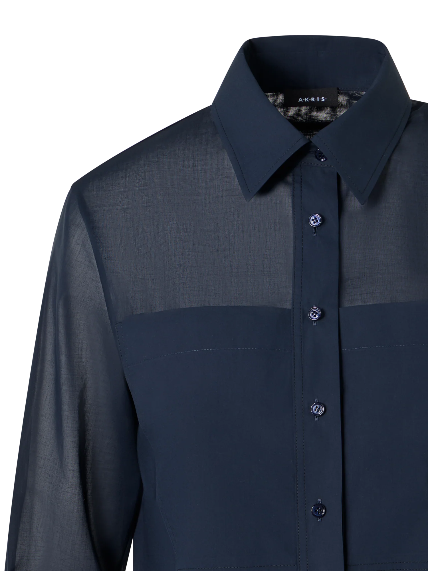 Long-Sleeve Cotton Voile Tunic Blouse - Image 6