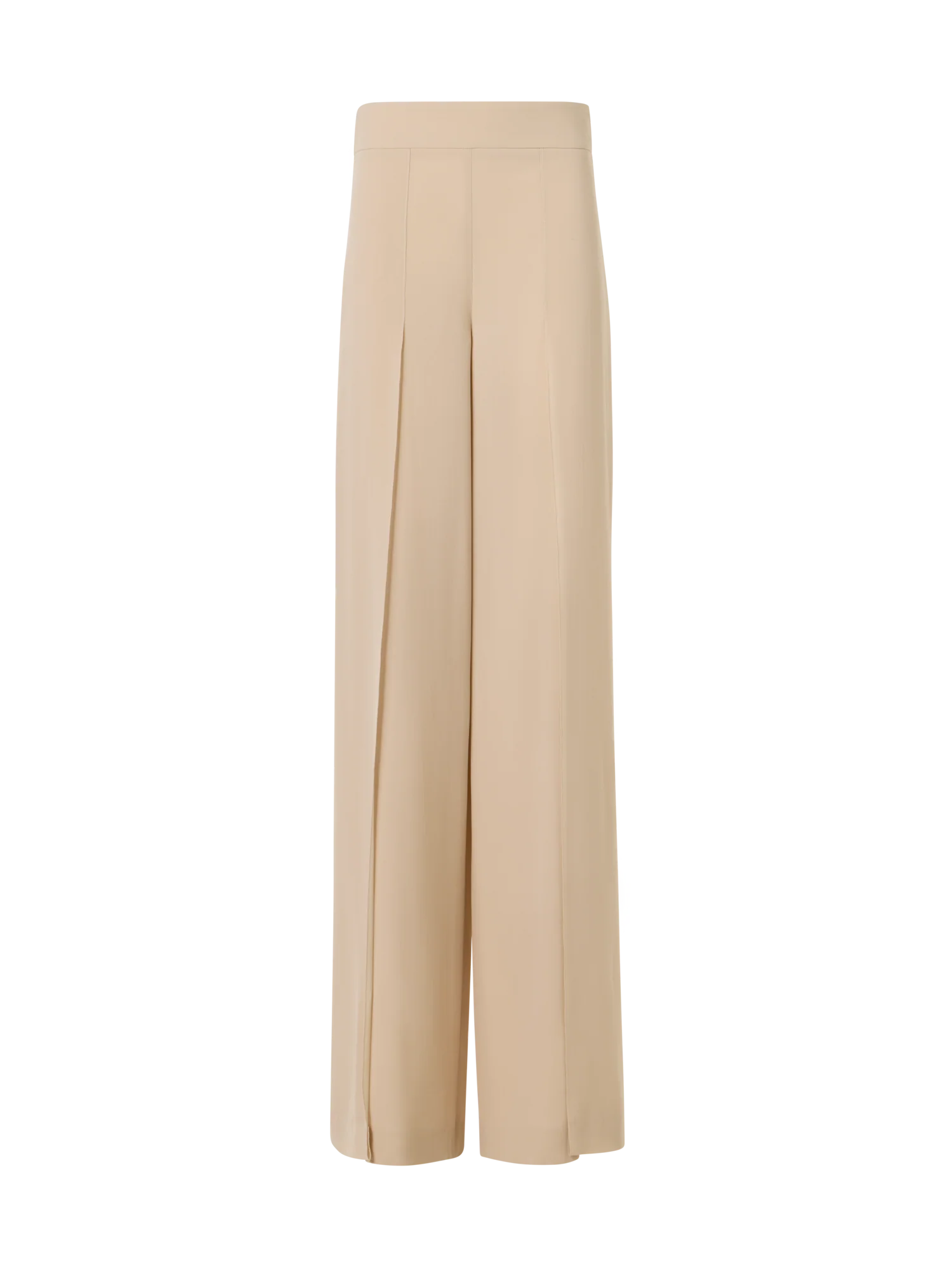 Fellia Wide-Flared-Leg Pants in Silk Georgette