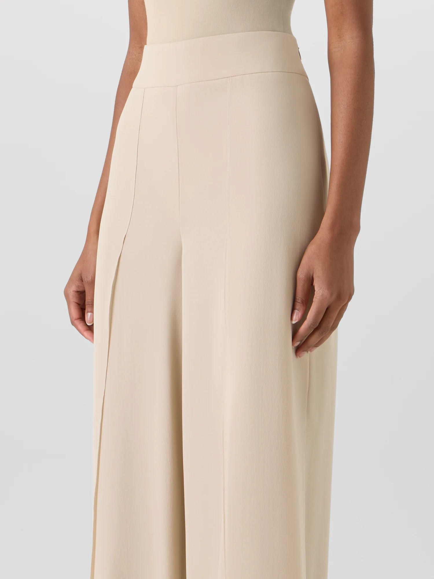 Fellia Wide-Flared-Leg Pants in Silk Georgette - Image 5
