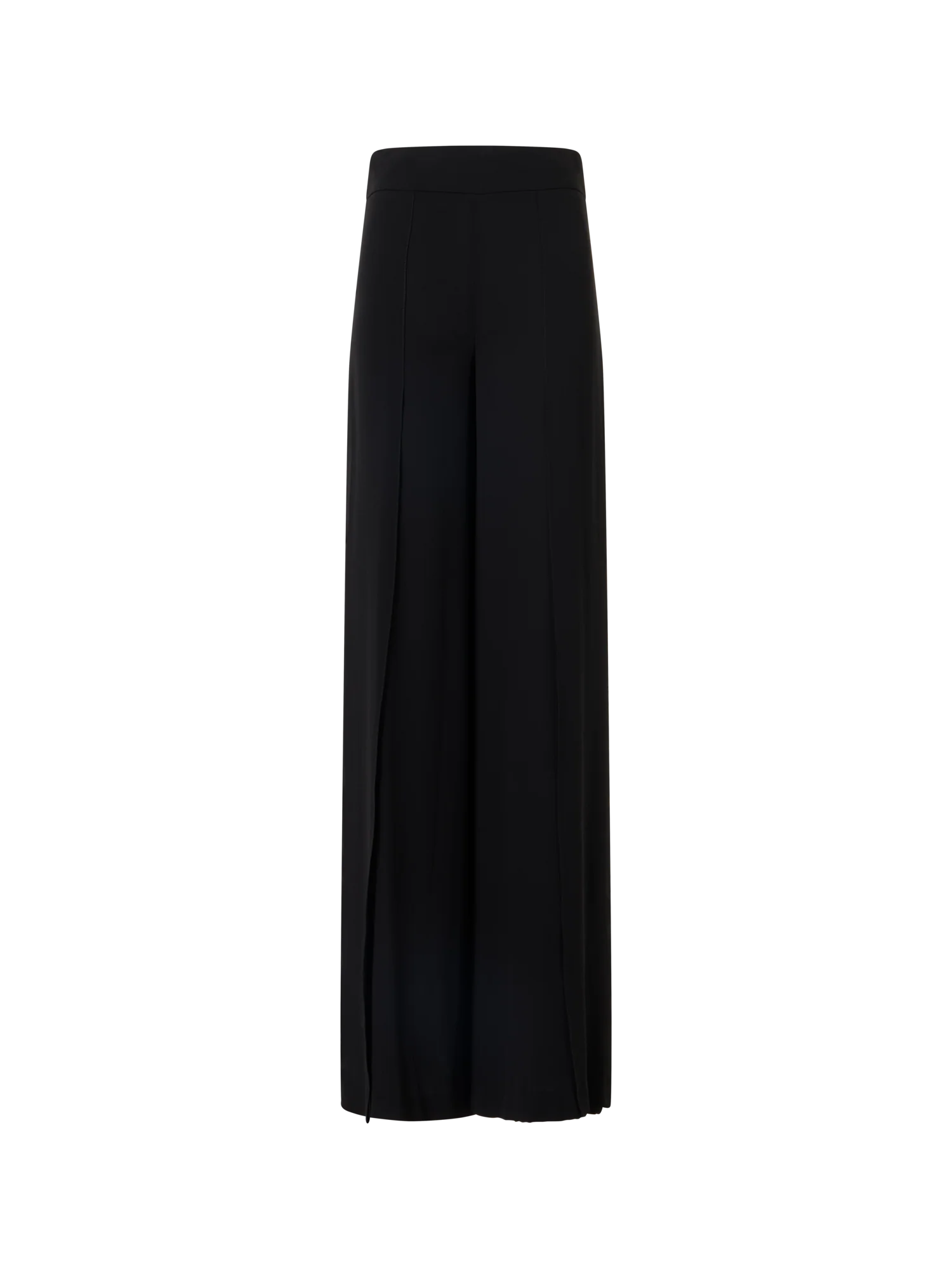 Fellia Wide-Flared-Leg Pants in Silk Georgette
