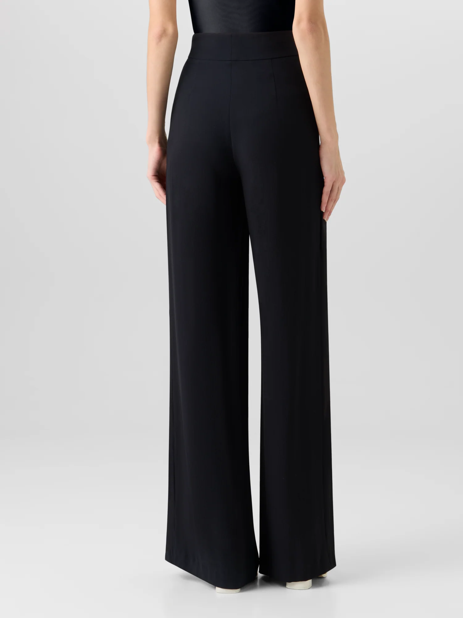 Fellia Wide-Flared-Leg Pants in Silk Georgette - Image 6