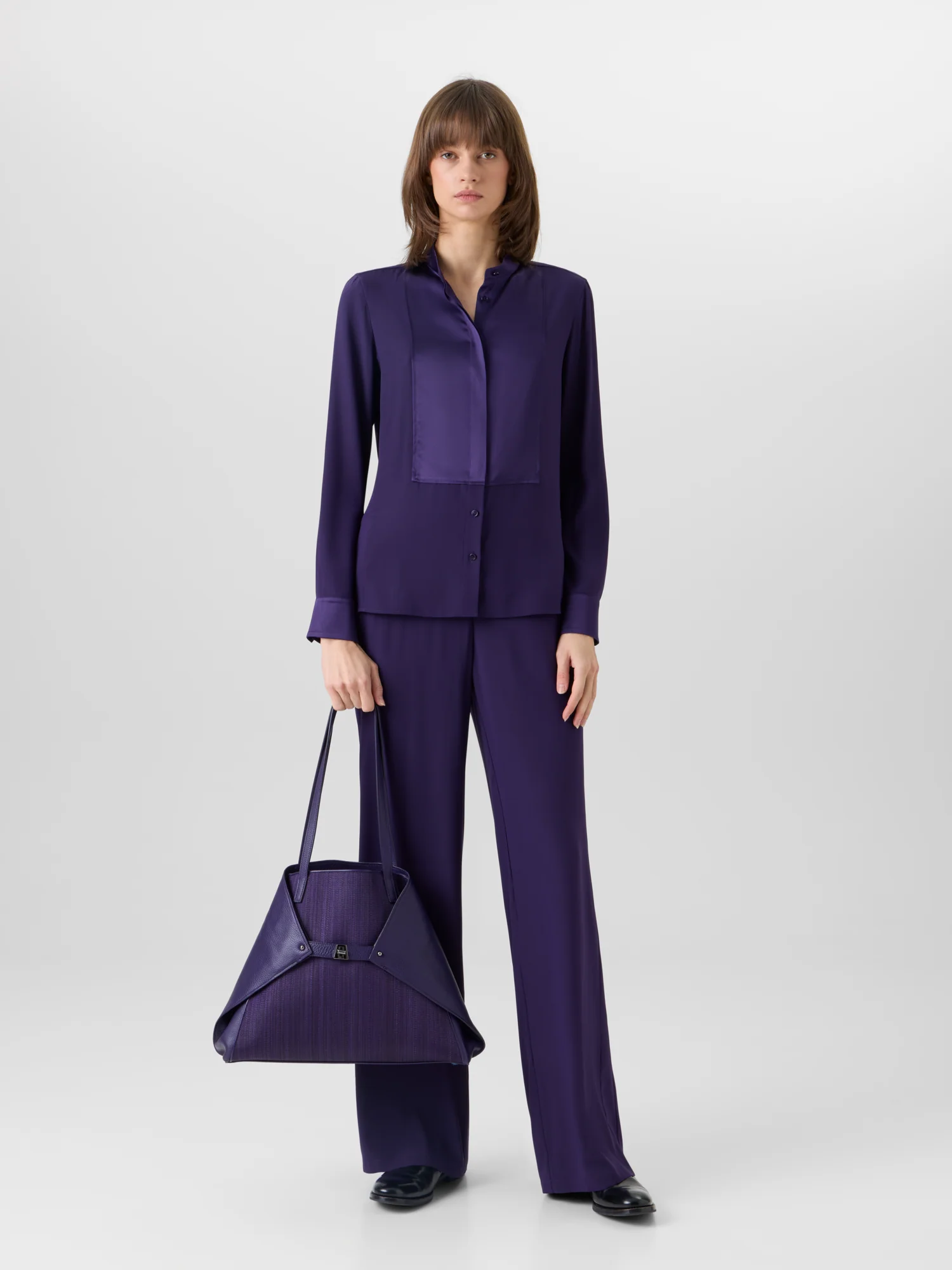 Filibert Straight-Leg Pants in Stretch Silk - Image 2