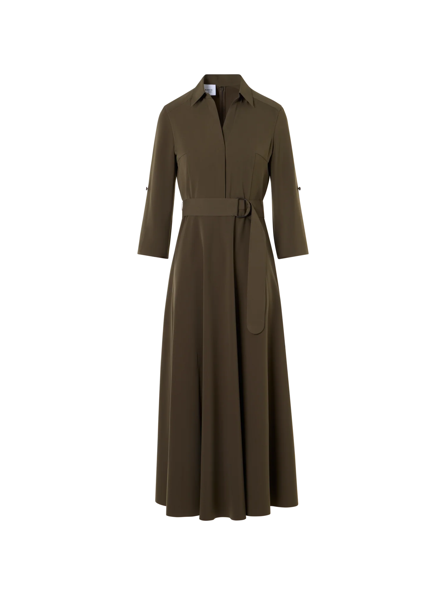 Flared Lasercut-Crêpe Midi Dress