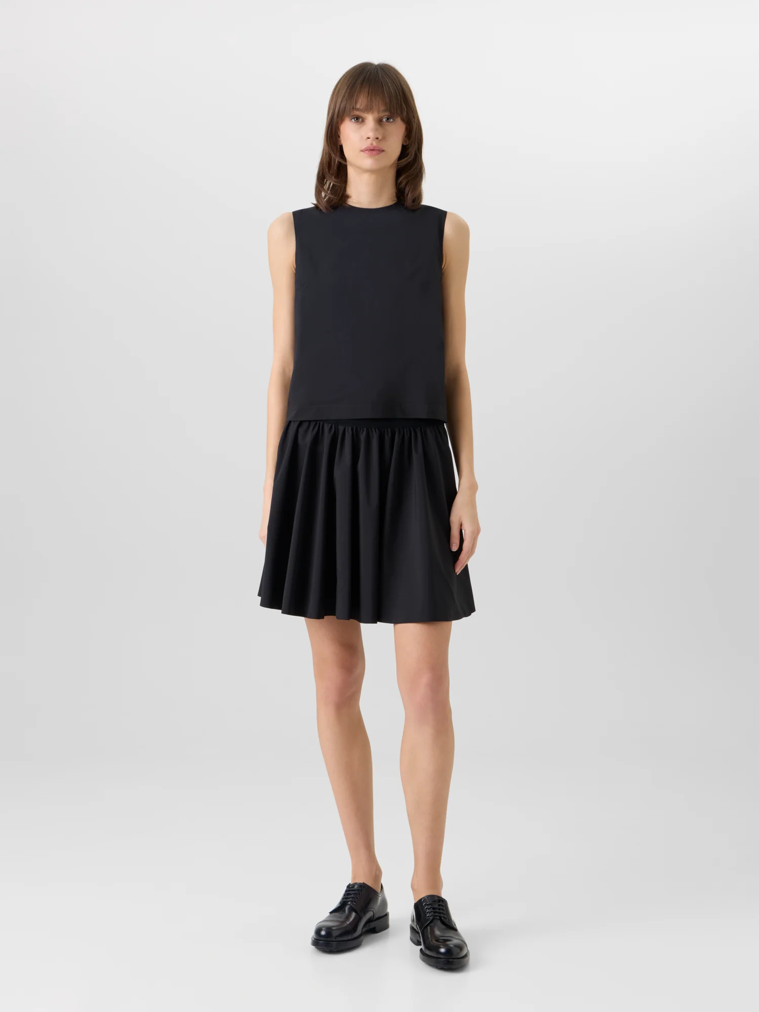 Flared Mixed-Media Mini Skirt - Image 2