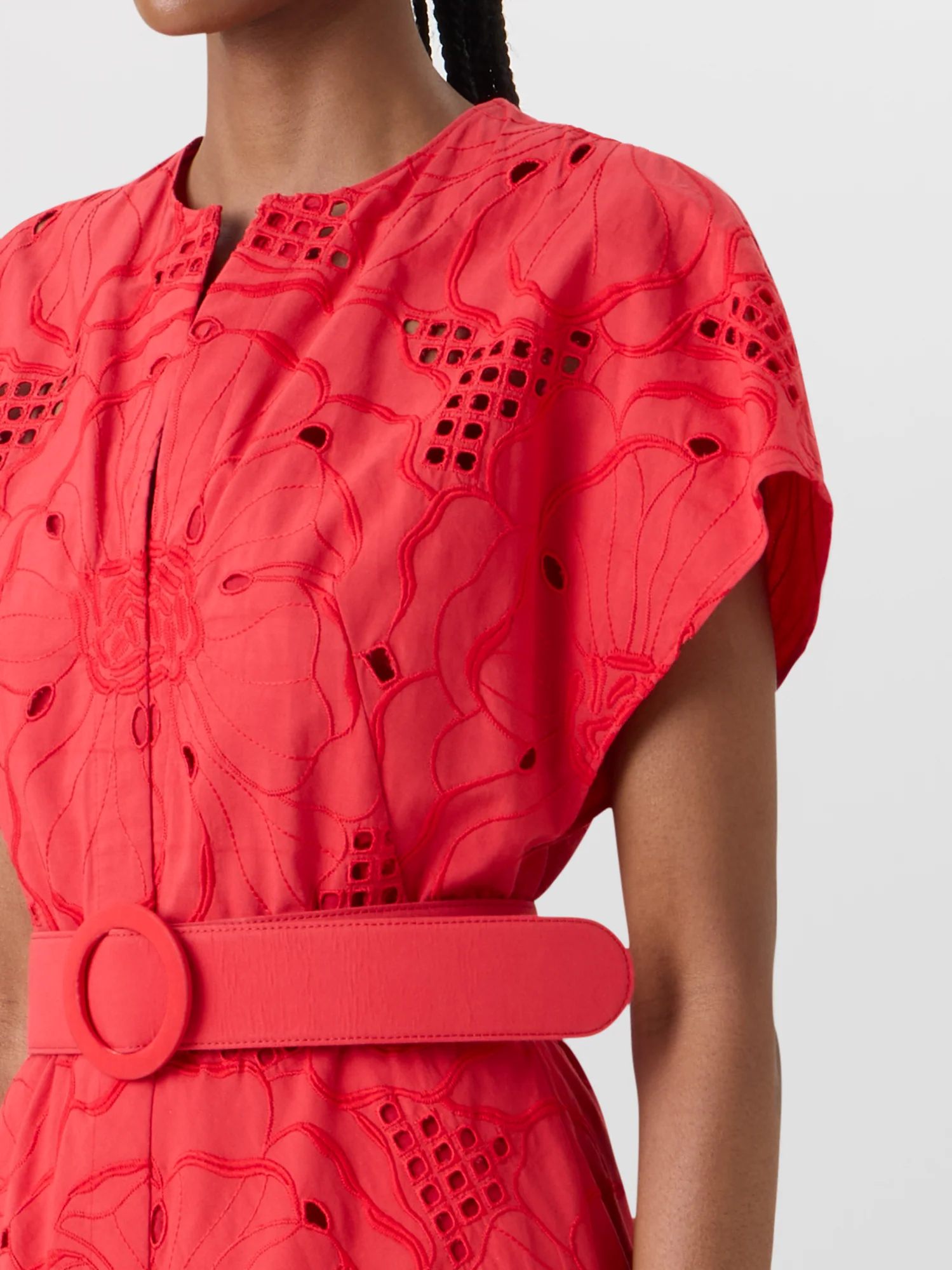 Flower Eyelet Midi Dress - Image 4
