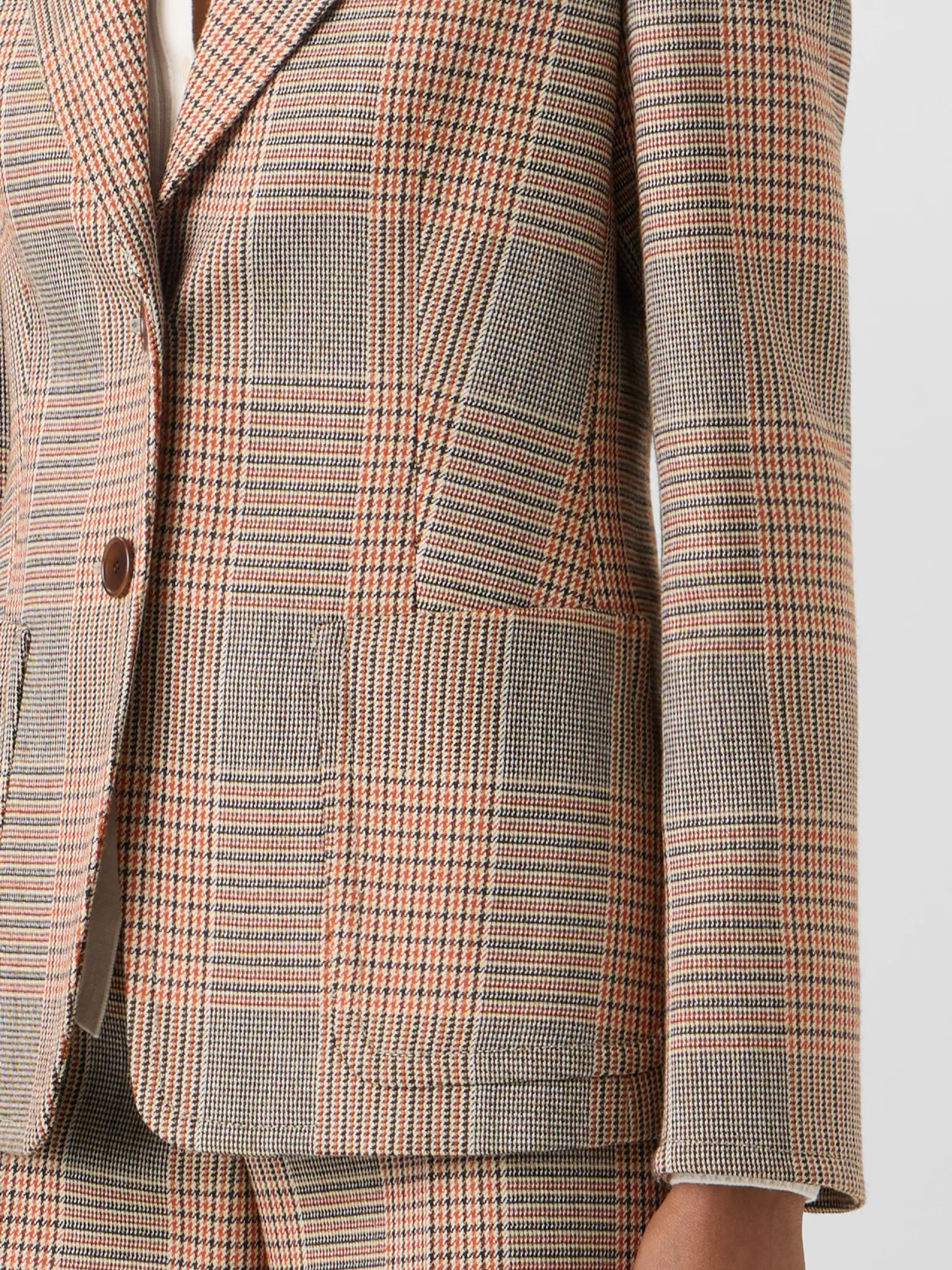 Glen-Check Heavy Wool Twill Long-Sleeve Jacket - Image 3