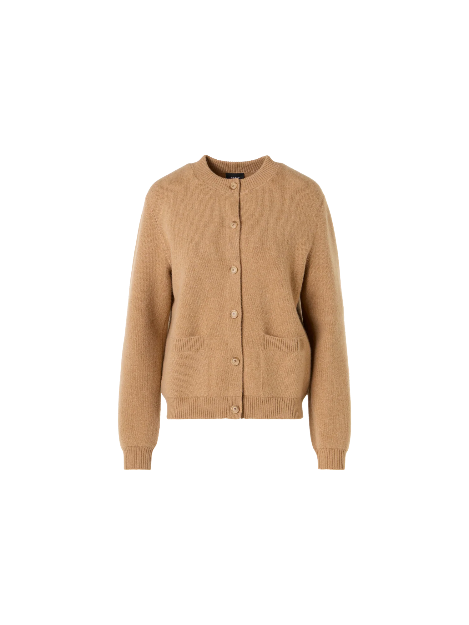 Long-Sleeve Cashmere-Piqué Knit Cardigan