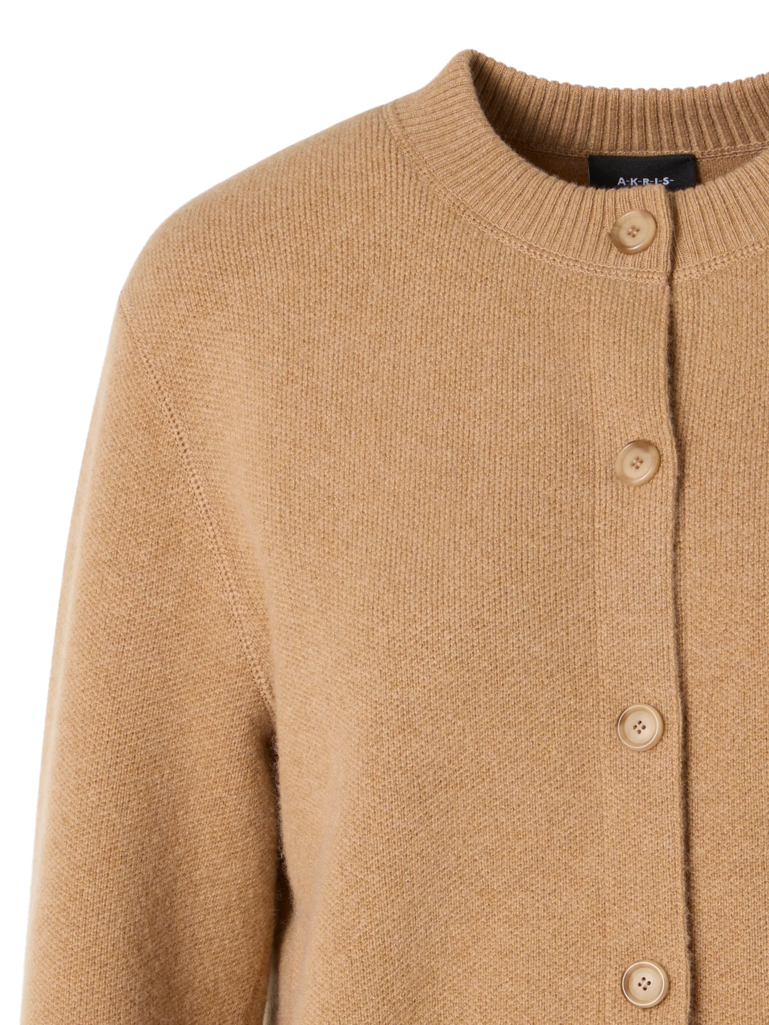 Long-Sleeve Cashmere-Piqué Knit Cardigan - Image 2