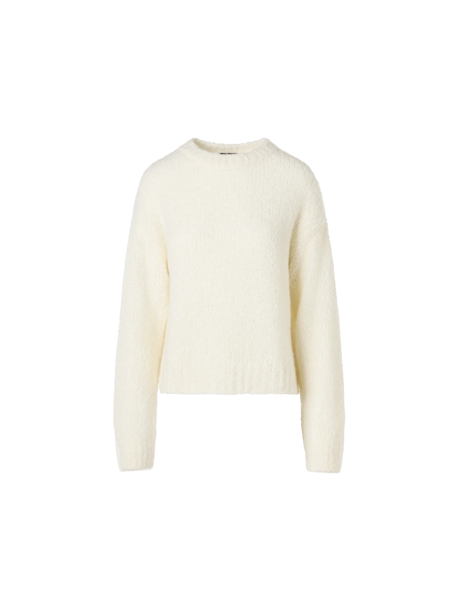 Long-Sleeve Cashmere-Silk Bouclé Knit Sweater