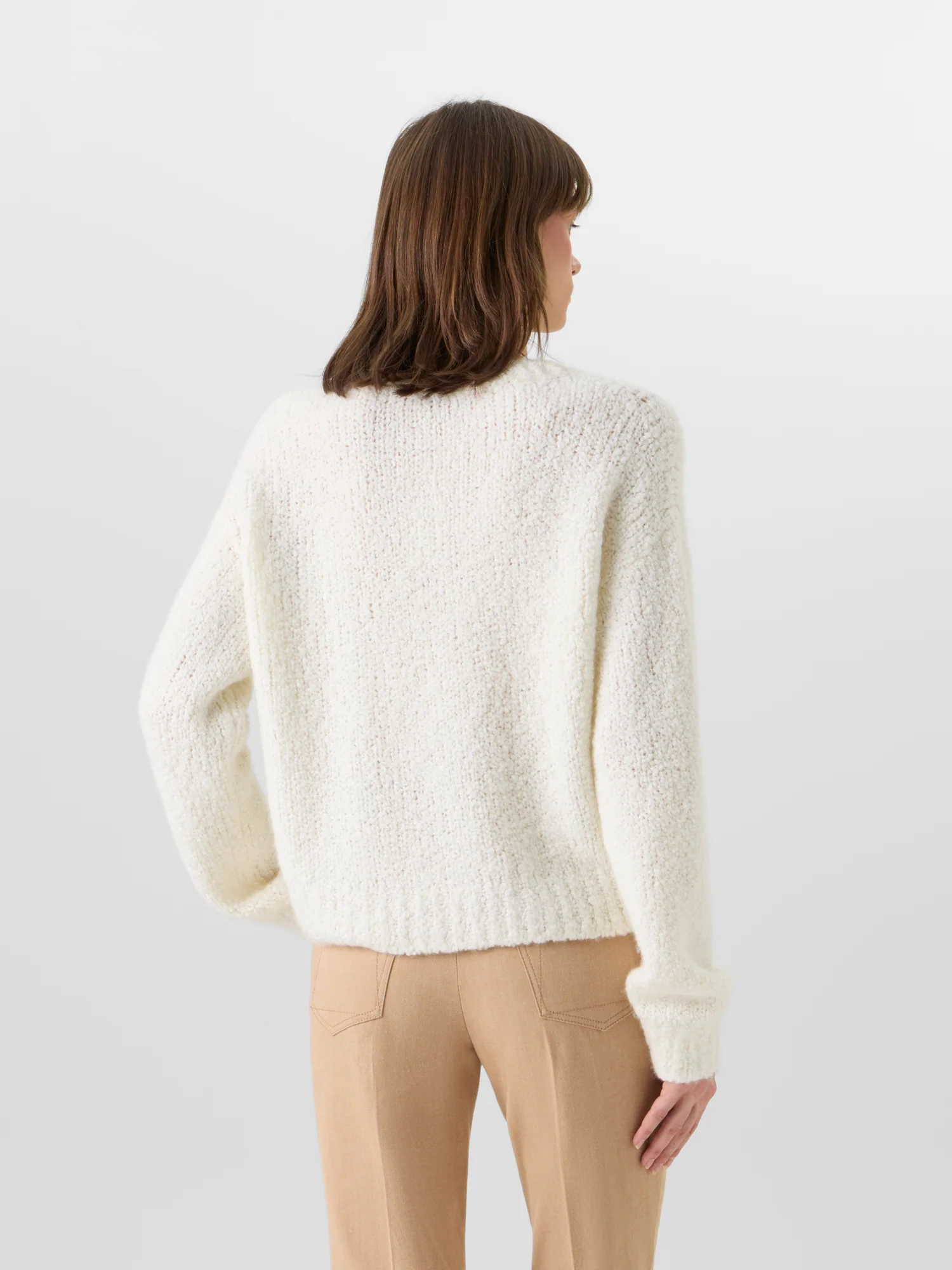 Long-Sleeve Cashmere-Silk Bouclé Knit Sweater - Image 7
