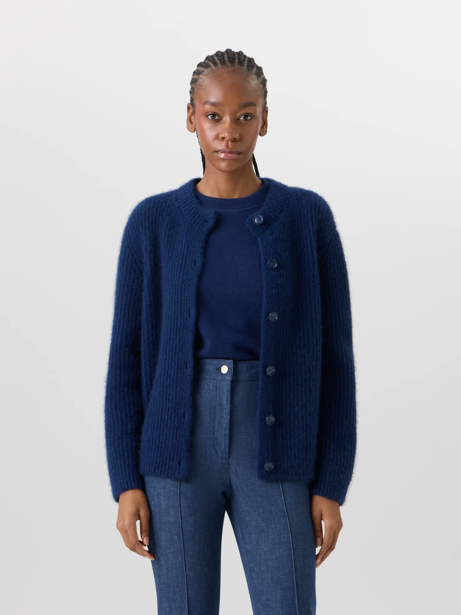 Long-Sleeve Cashmere-Silk Knit Cardigan - Image 4