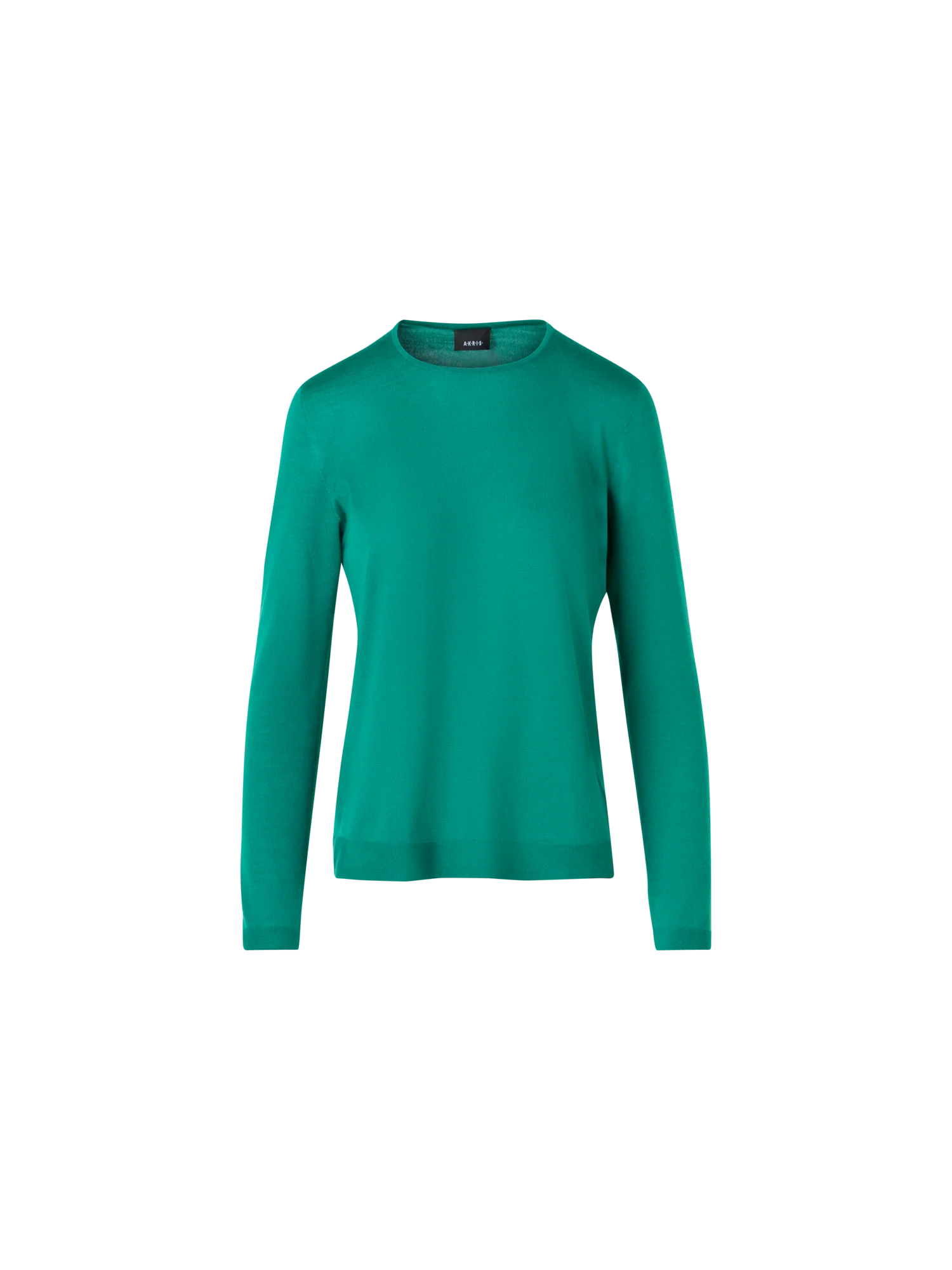 Long-Sleeve Cashmere-Silk Knit Sweater