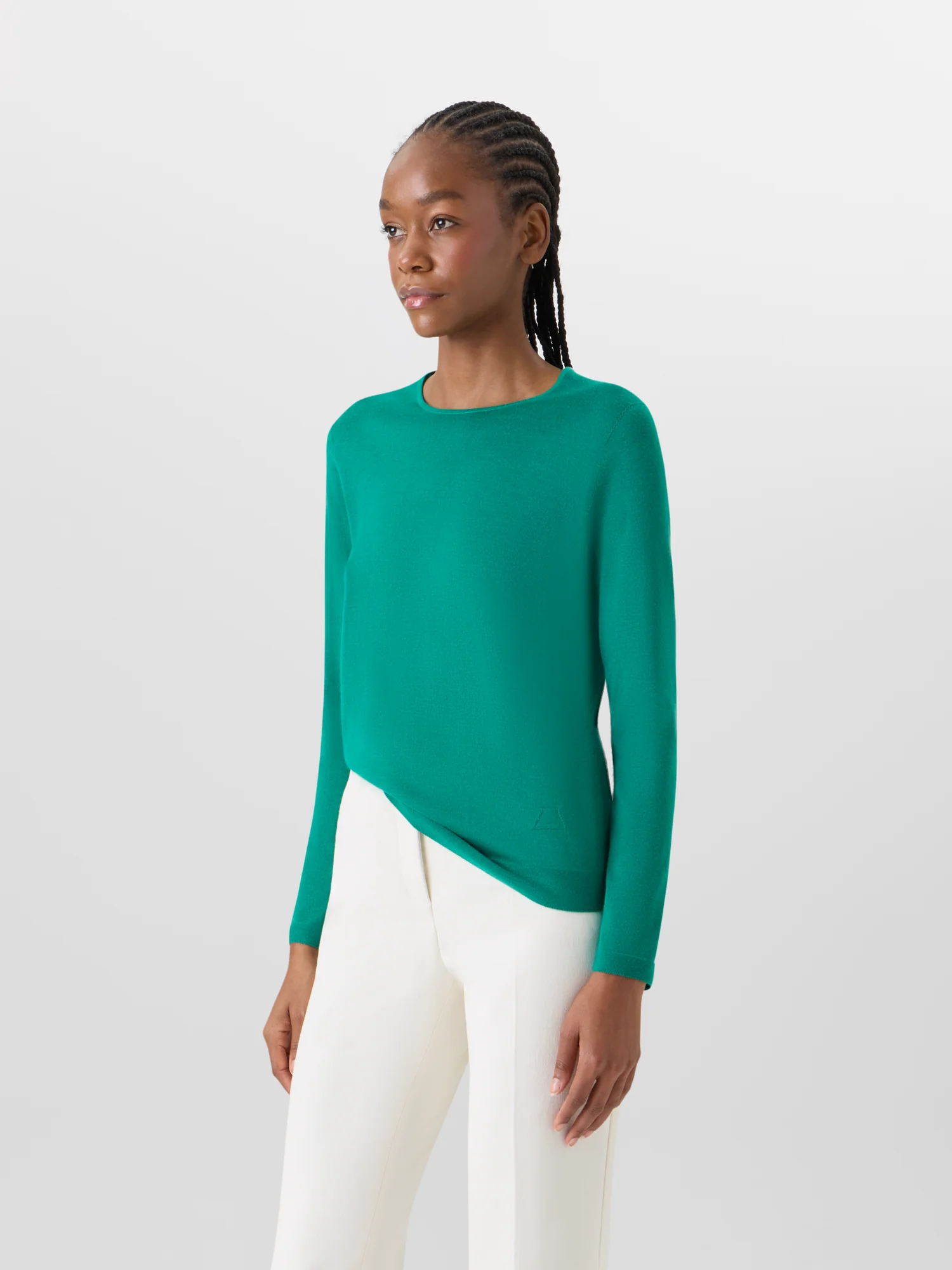 Long-Sleeve Cashmere-Silk Knit Sweater - Image 4
