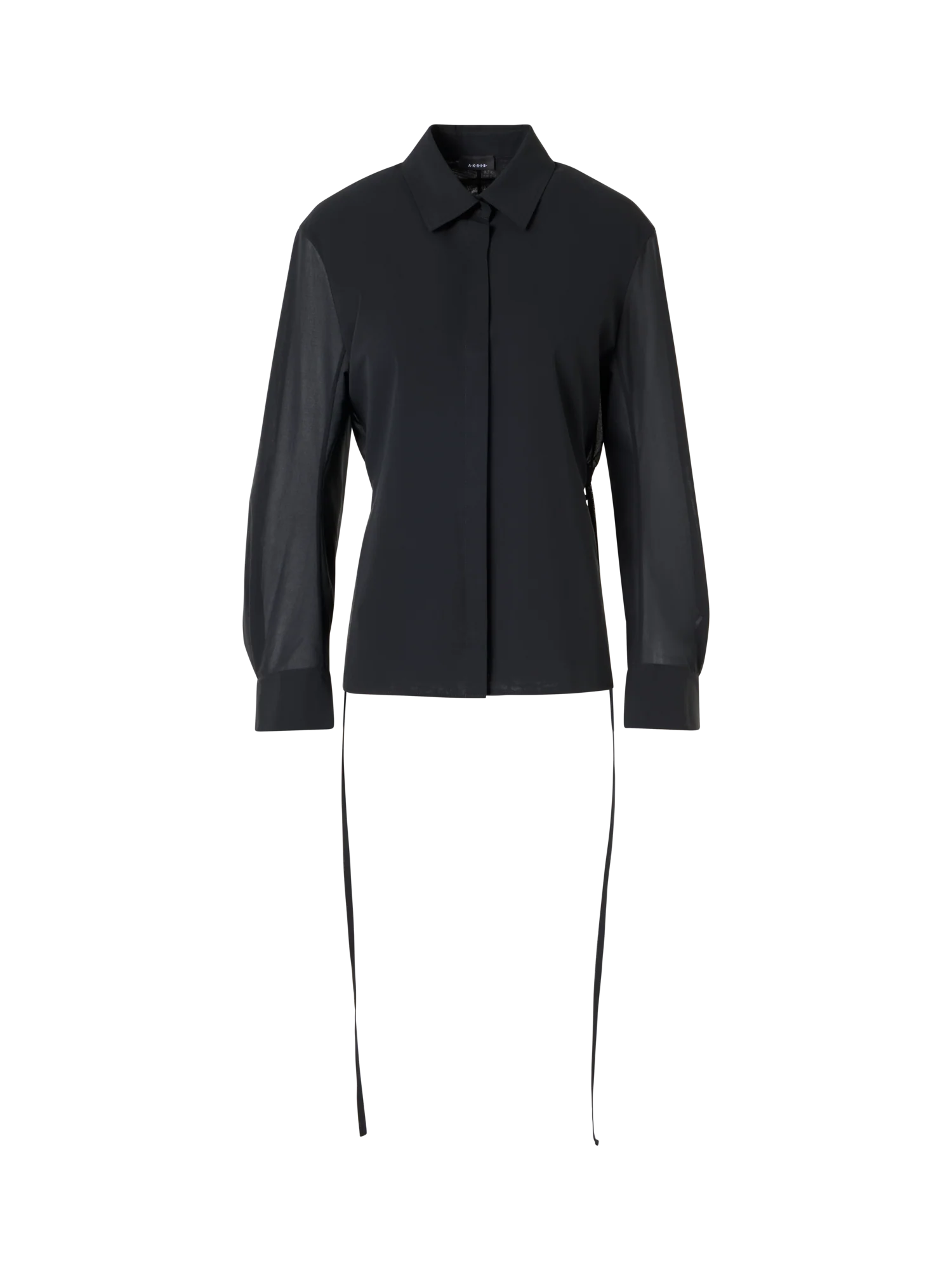 Long-Sleeve Cotton Voile Blouse