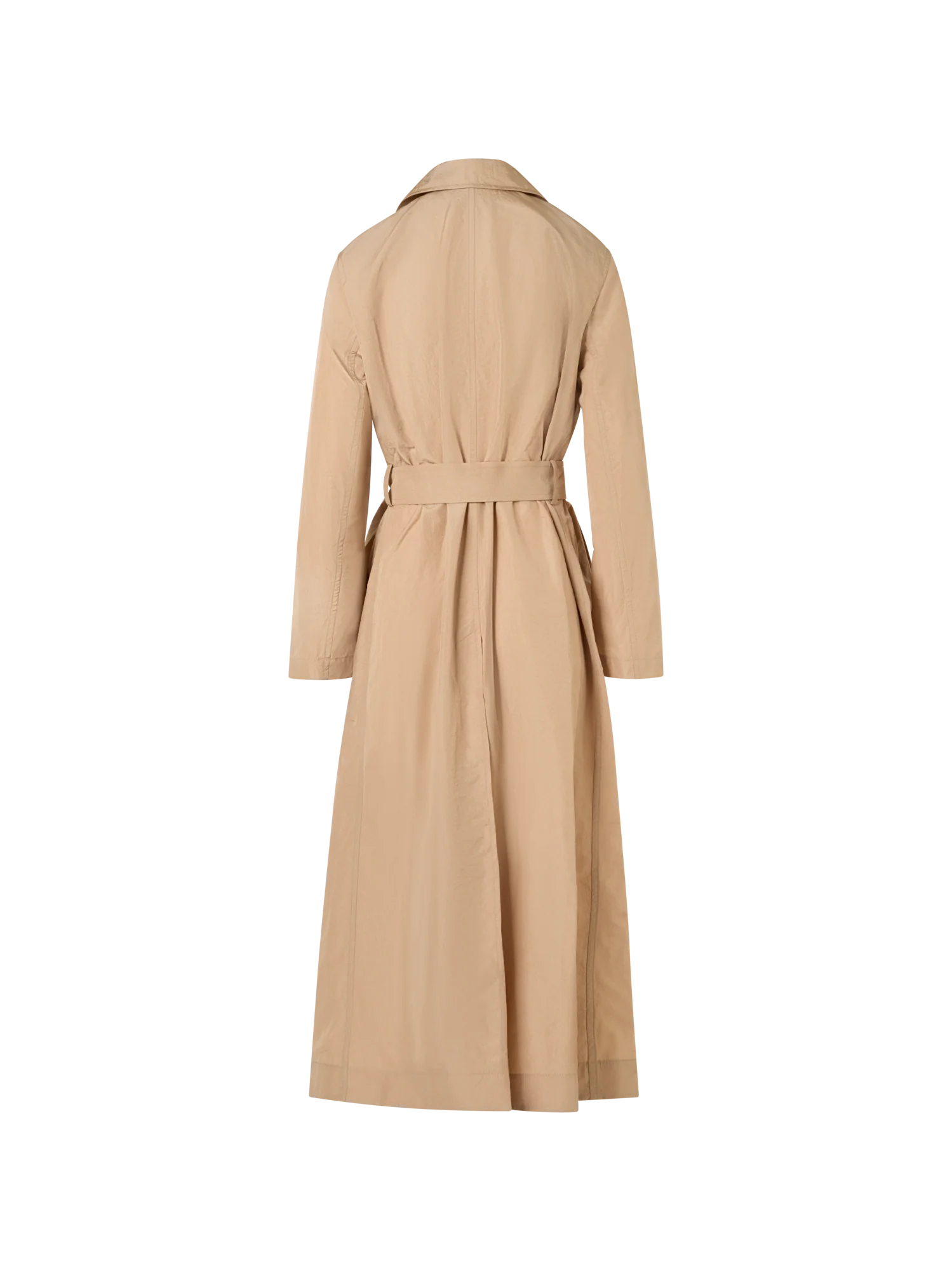 Long-Sleeve Crinkled Parachute-Taffeta Long Trench Coat - Image 4