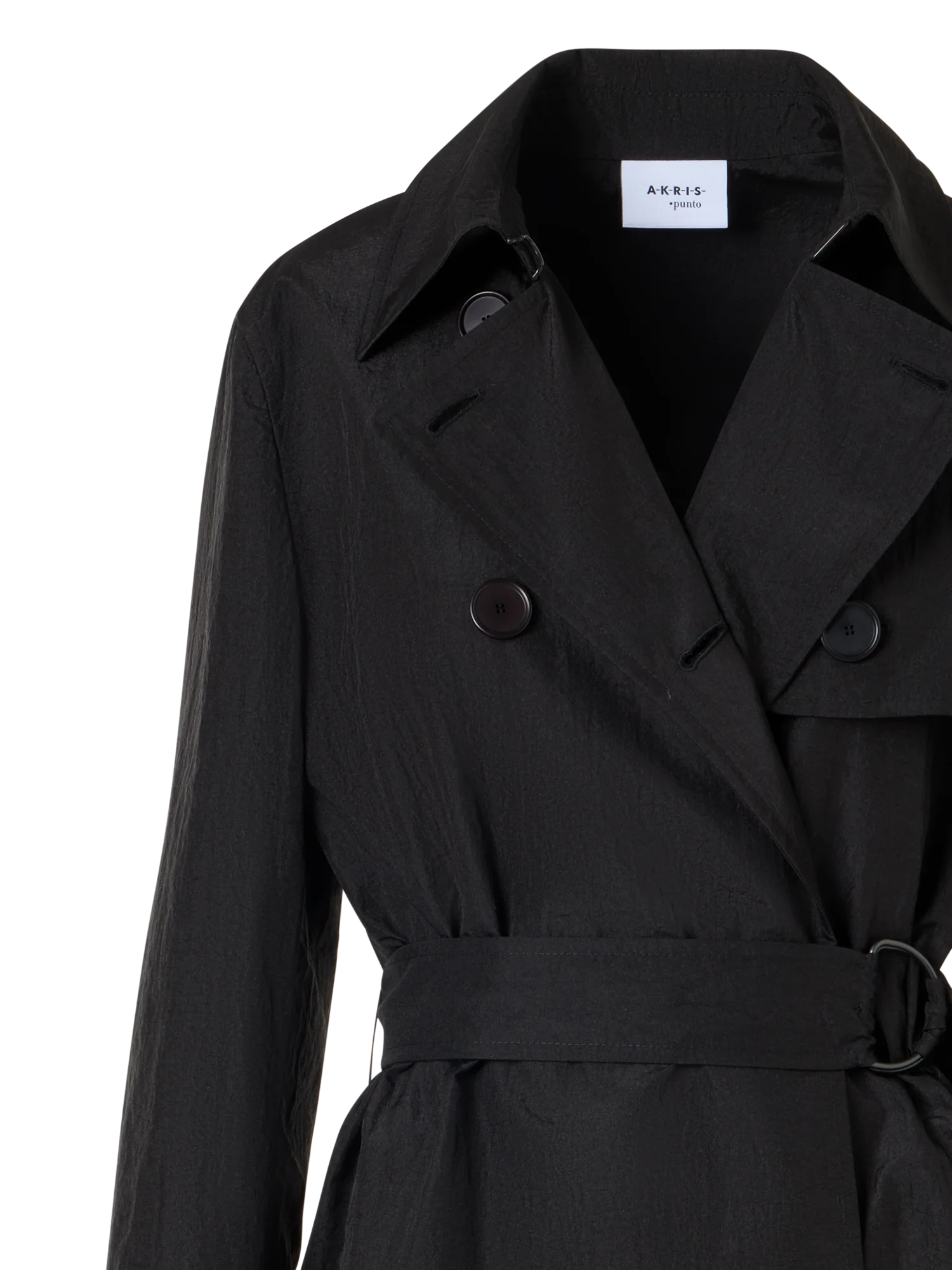 Long-Sleeve Crinkled Parachute-Taffeta Long Trench Coat - Image 3