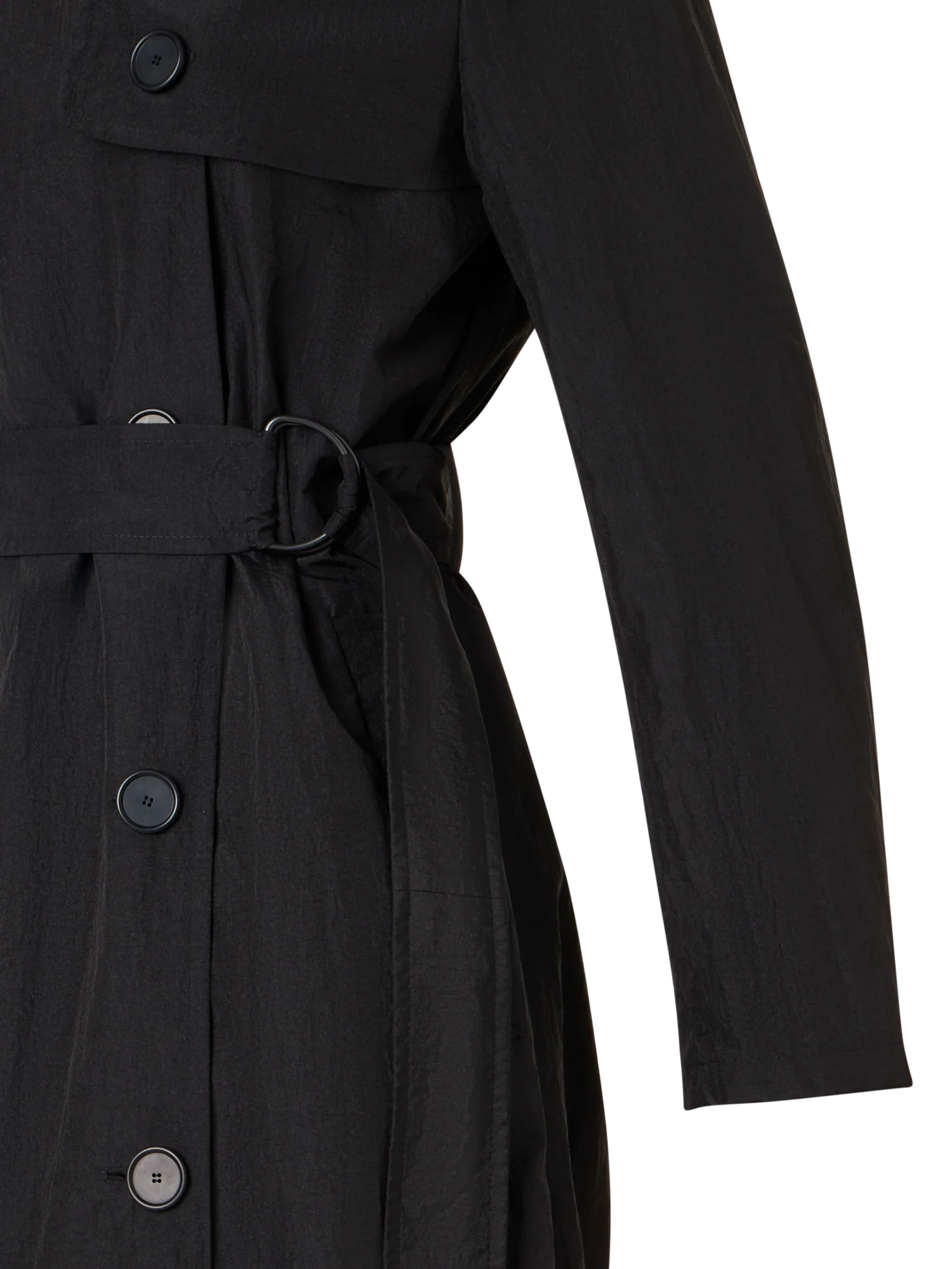 Long-Sleeve Crinkled Parachute-Taffeta Long Trench Coat - Image 5