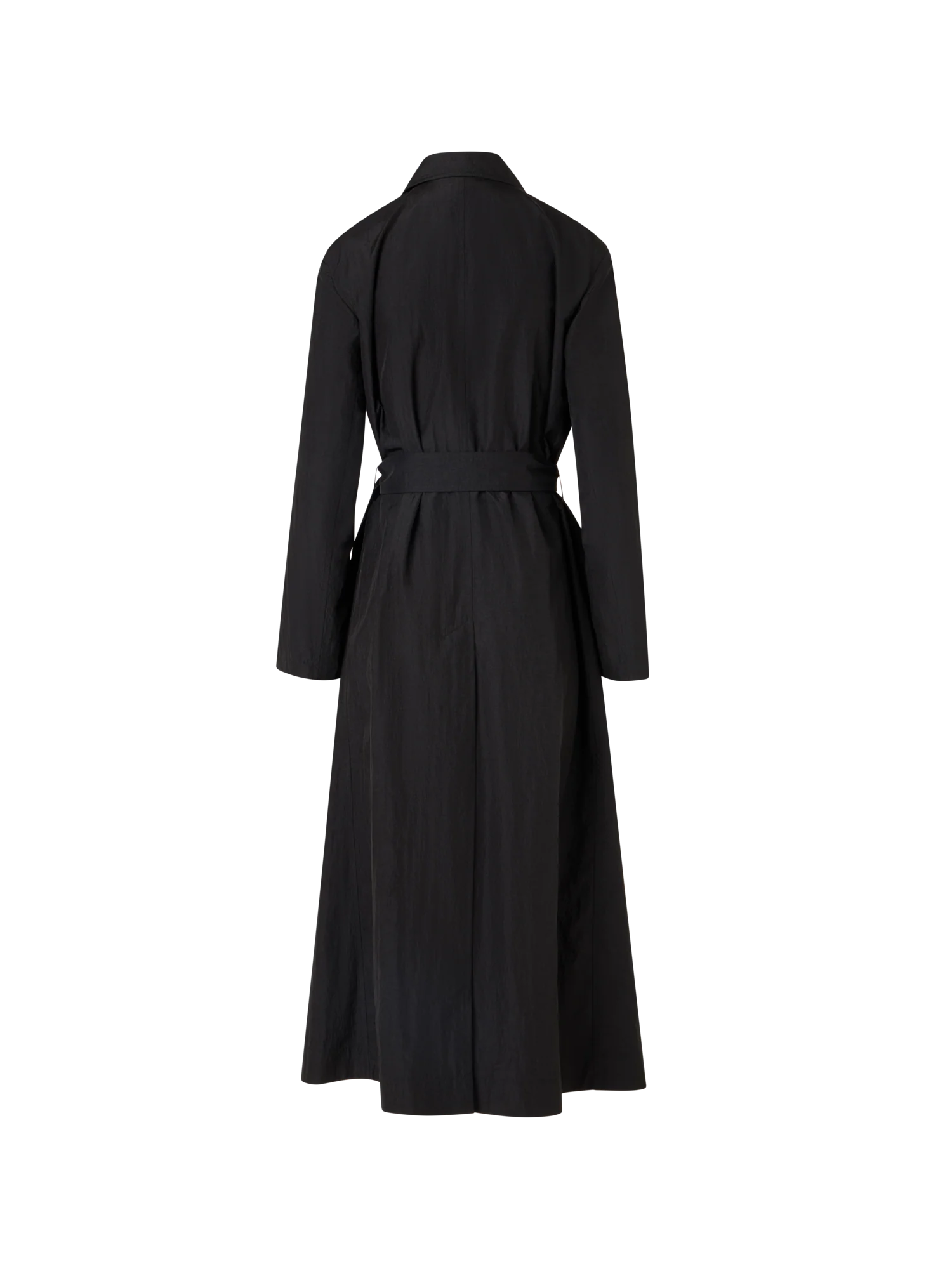 Long-Sleeve Crinkled Parachute-Taffeta Long Trench Coat - Image 6