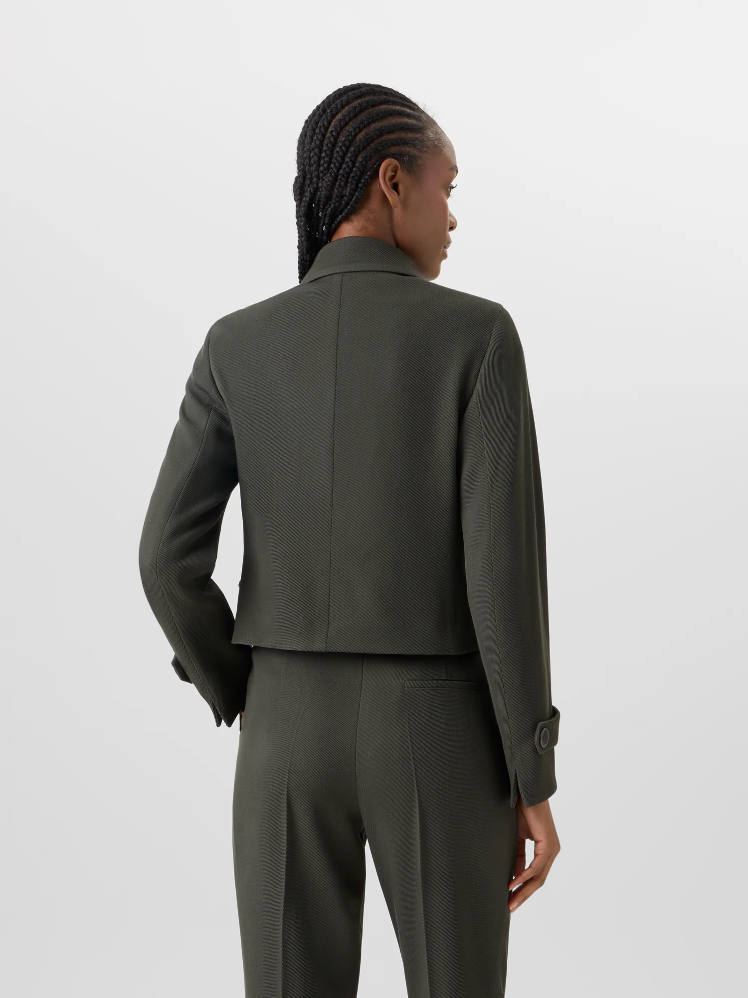 Long-Sleeve Glen-Check Heavy Wool Twill Jacket - Image 6
