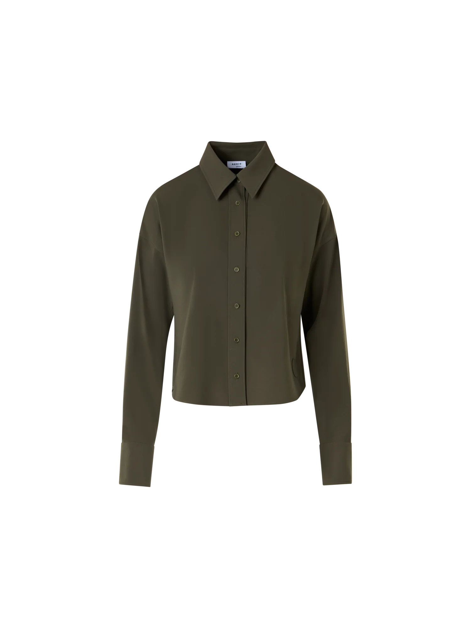 Long-Sleeve Lasercut-Crêpe Blouse