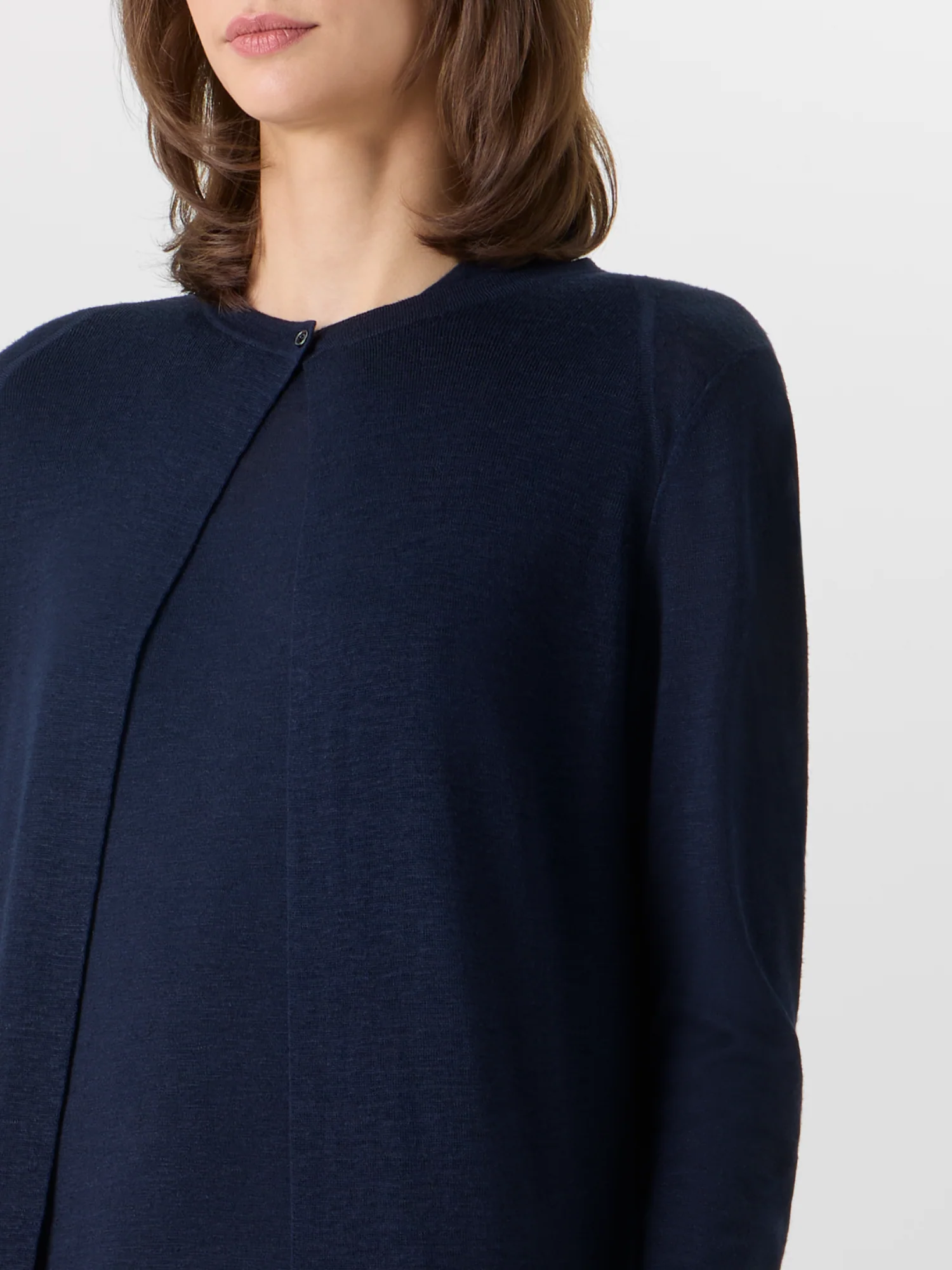 Long-Sleeve Linen-Silk Knit Coat - Image 4