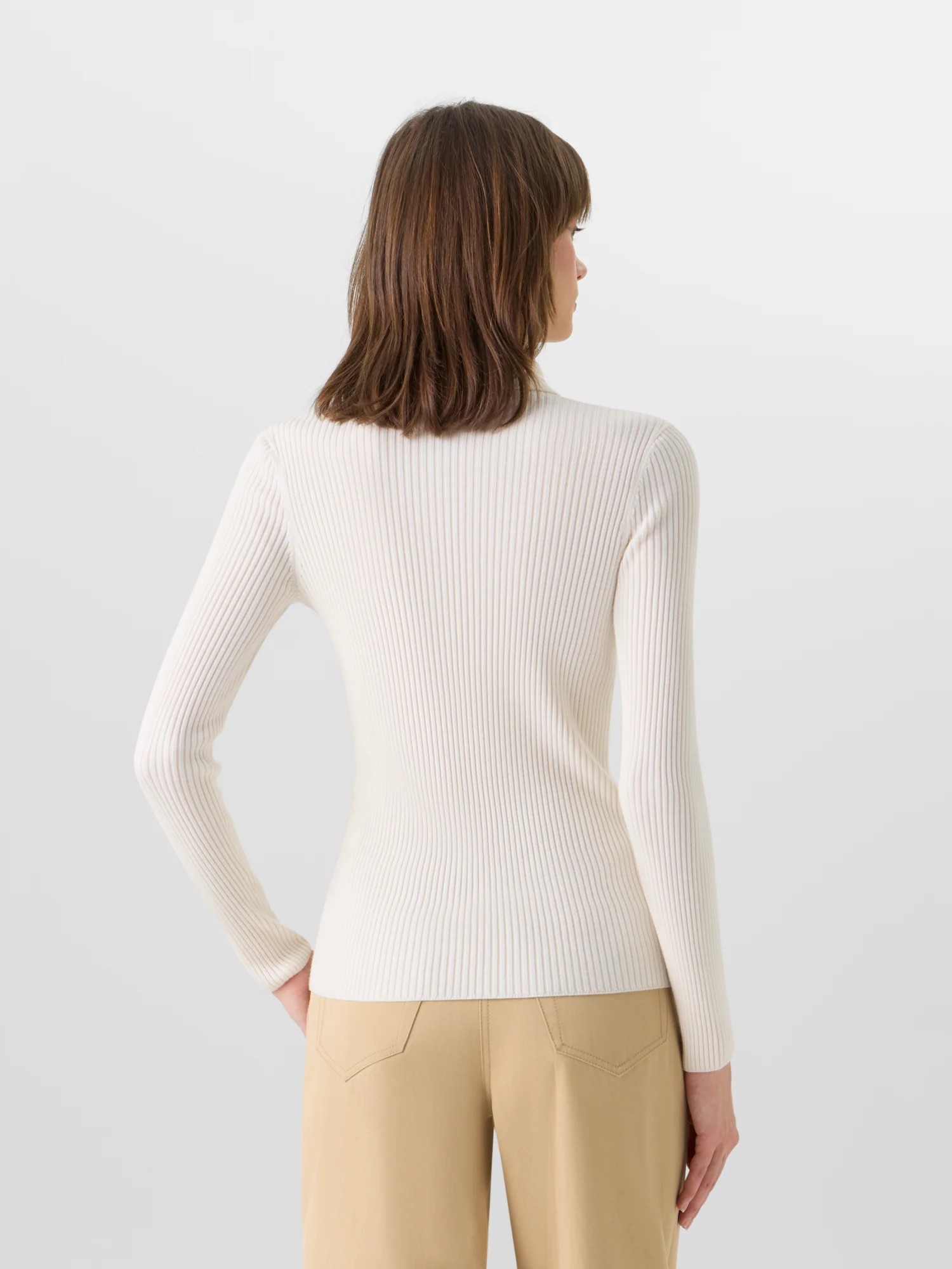 Long-Sleeve Merino Wool Knit Sweater - Image 6