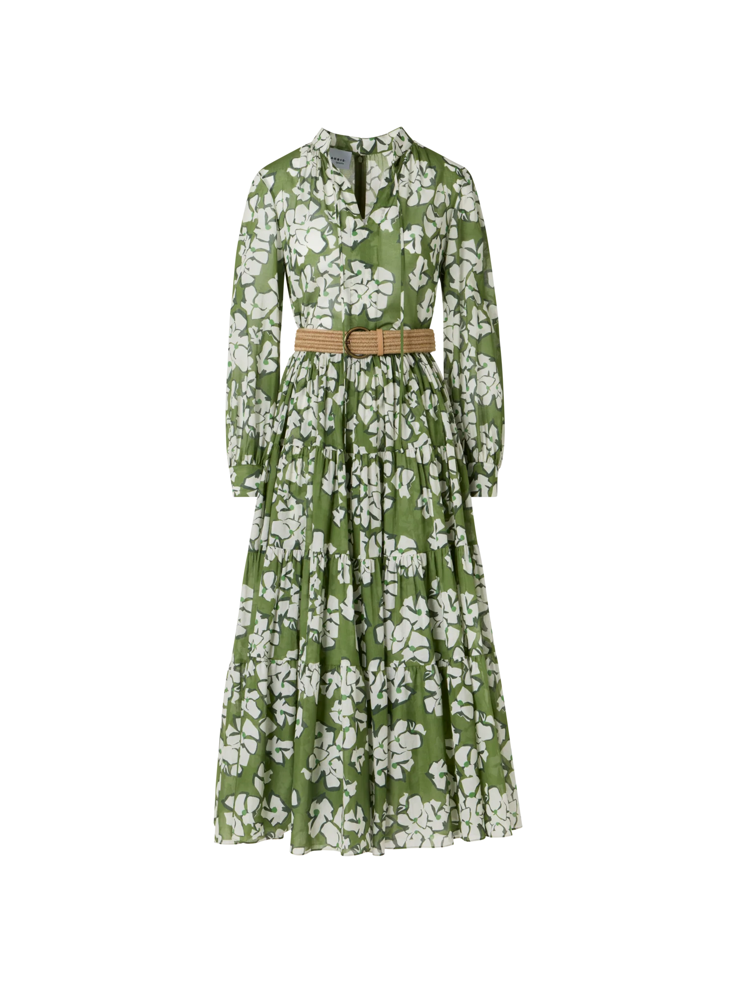 Long-Sleeve Papercut Flower Boho Midi Dress