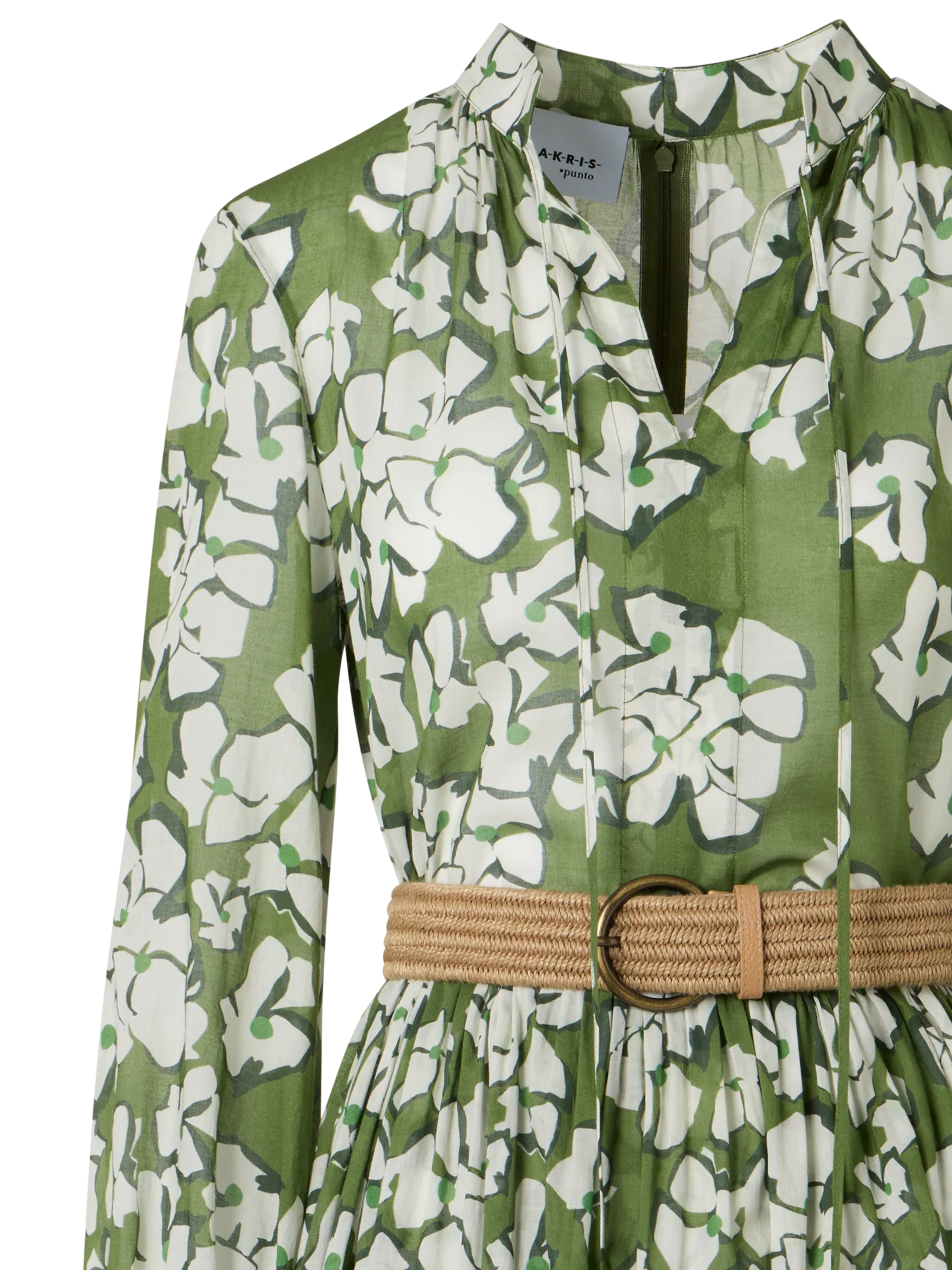 Long-Sleeve Papercut Flower Boho Midi Dress - Image 2