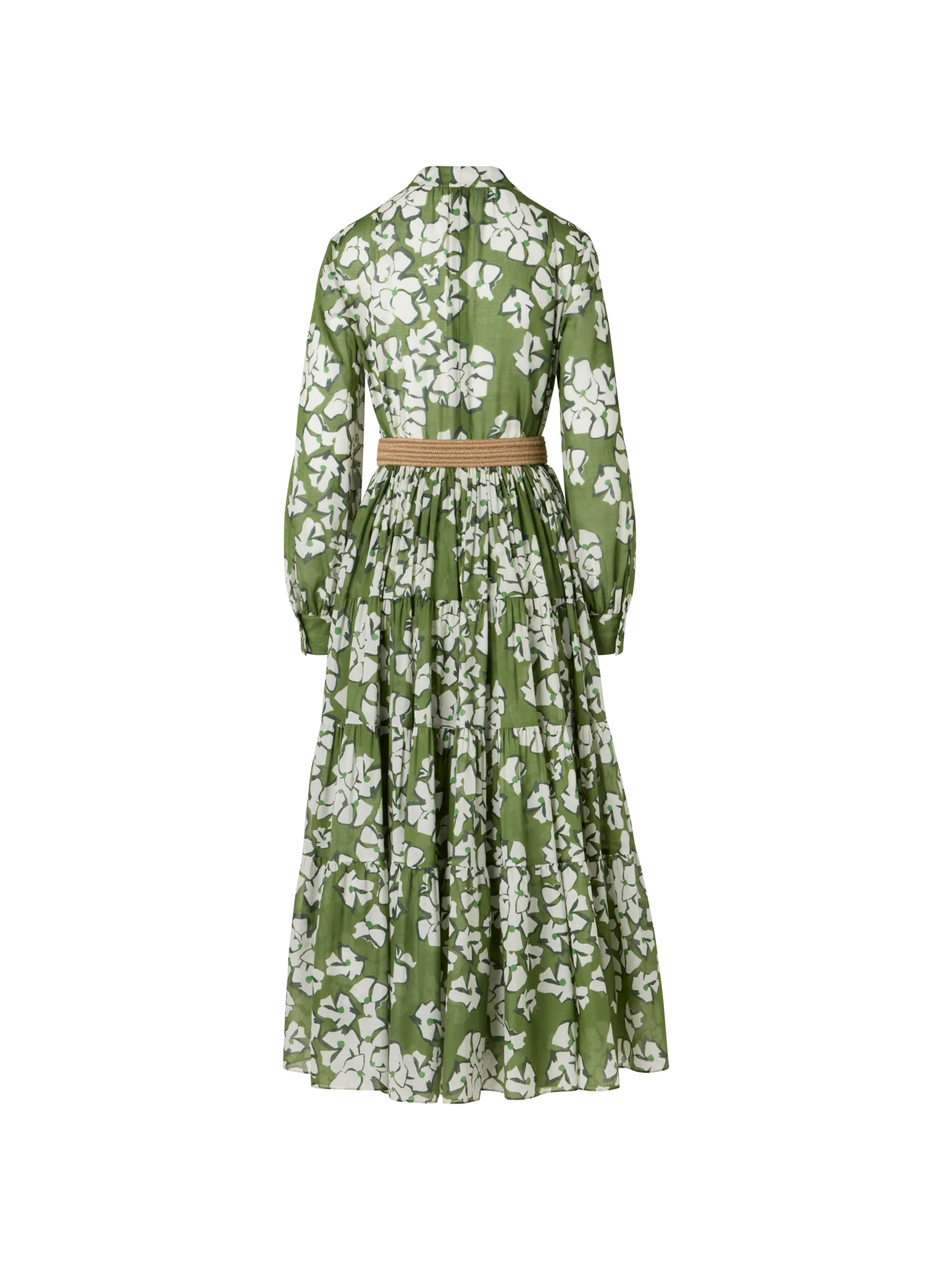 Long-Sleeve Papercut Flower Boho Midi Dress - Image 3