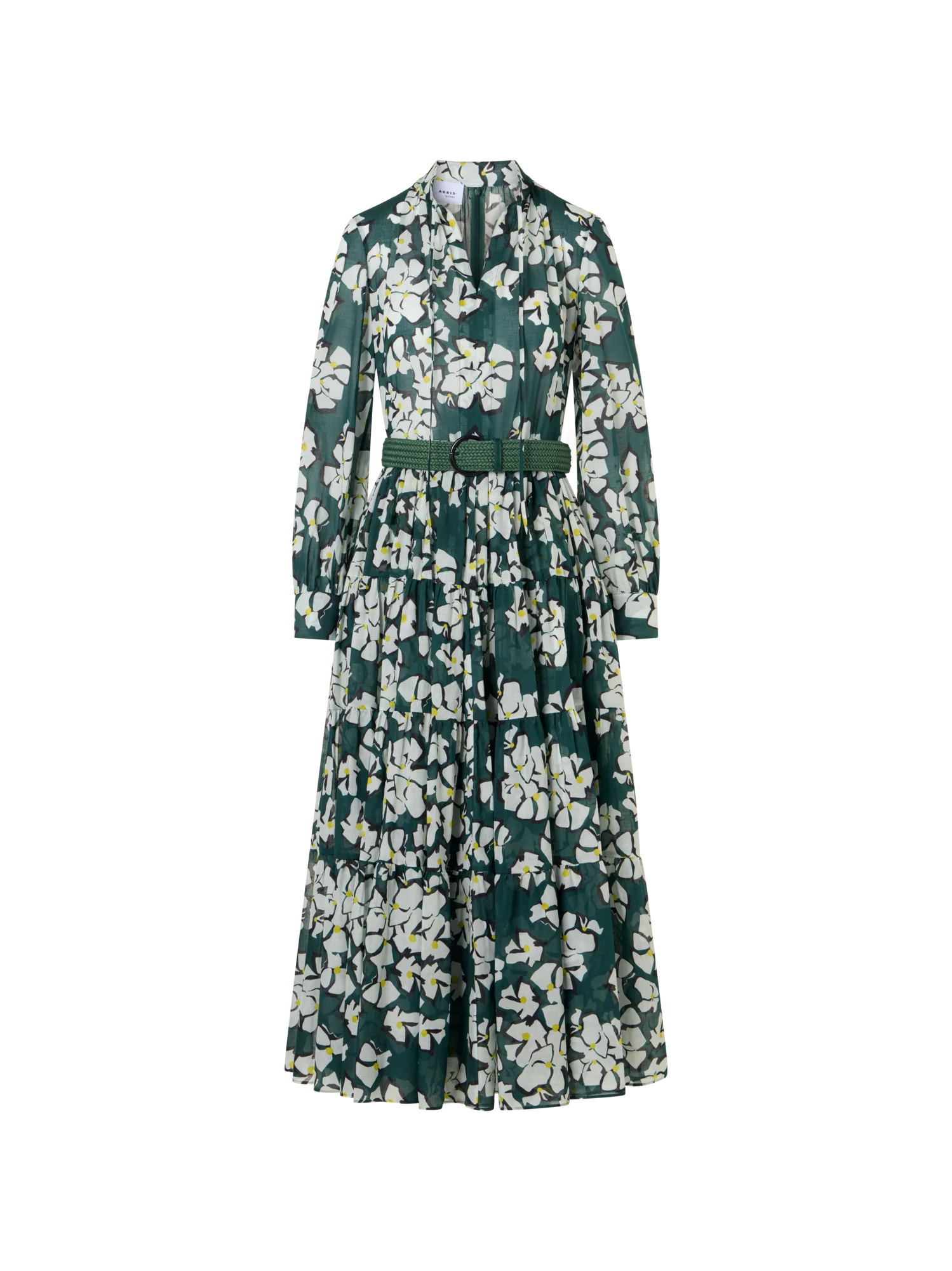 Long-Sleeve Papercut Flower Boho Midi Dress