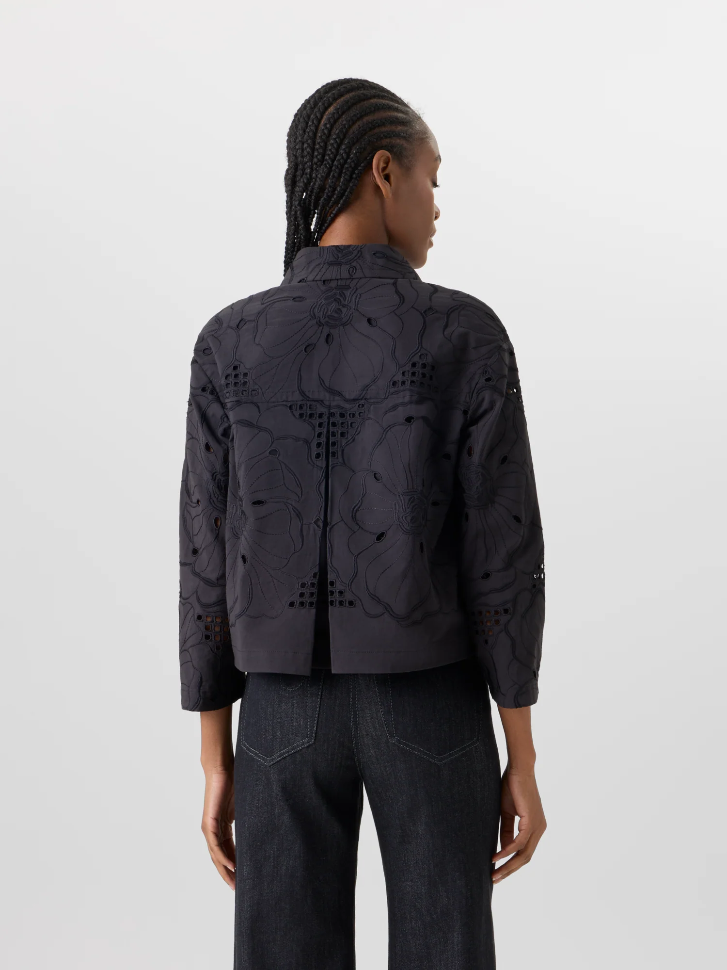 Long-Sleeve Shiny Crinkle Faux-Leather Short Jacket - Image 6