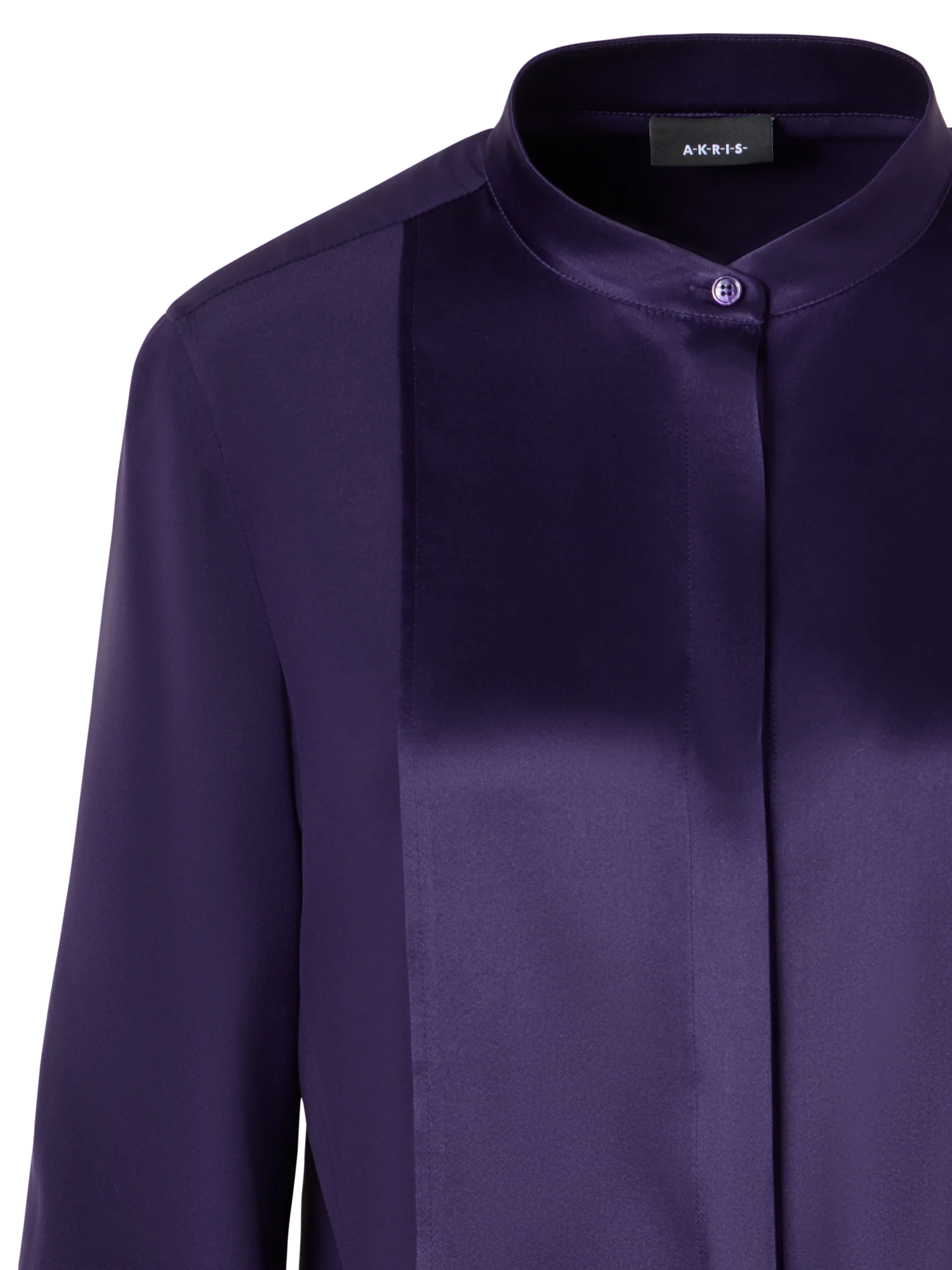 Long-Sleeve Stretch-Silk Blouse - Image 3