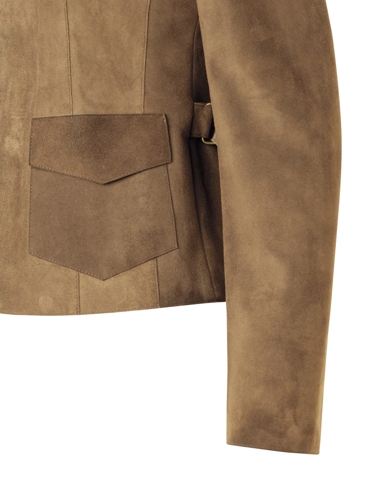 Long-Sleeve Suede Leather Jacket - Image 3