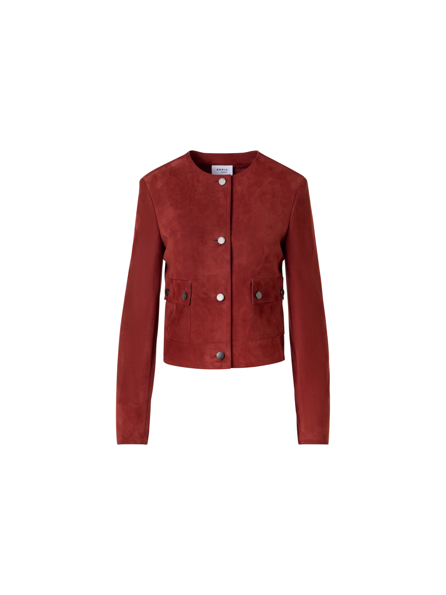 Long-Sleeve Suede Leather Jacket