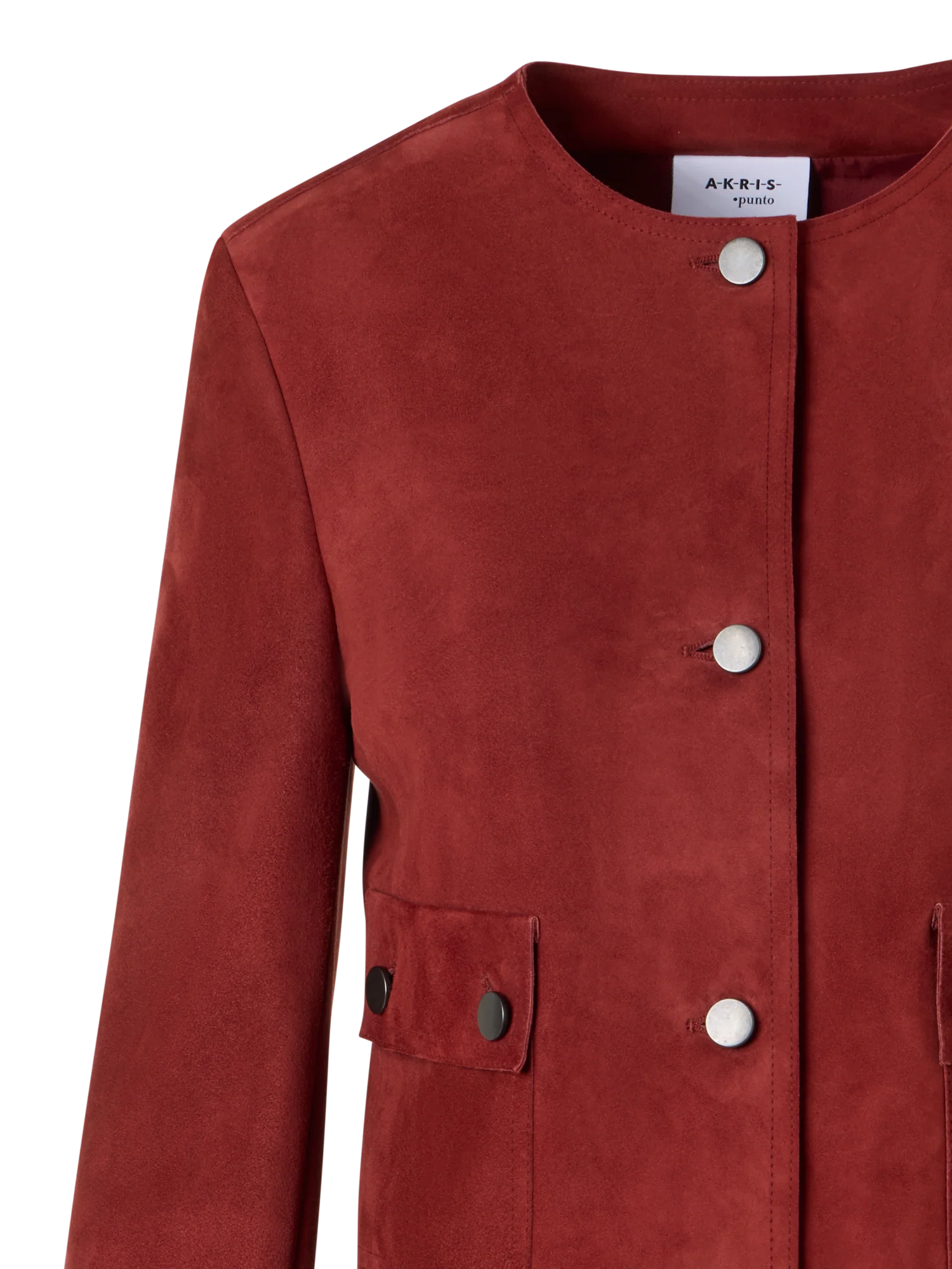 Long-Sleeve Suede Leather Jacket - Image 3