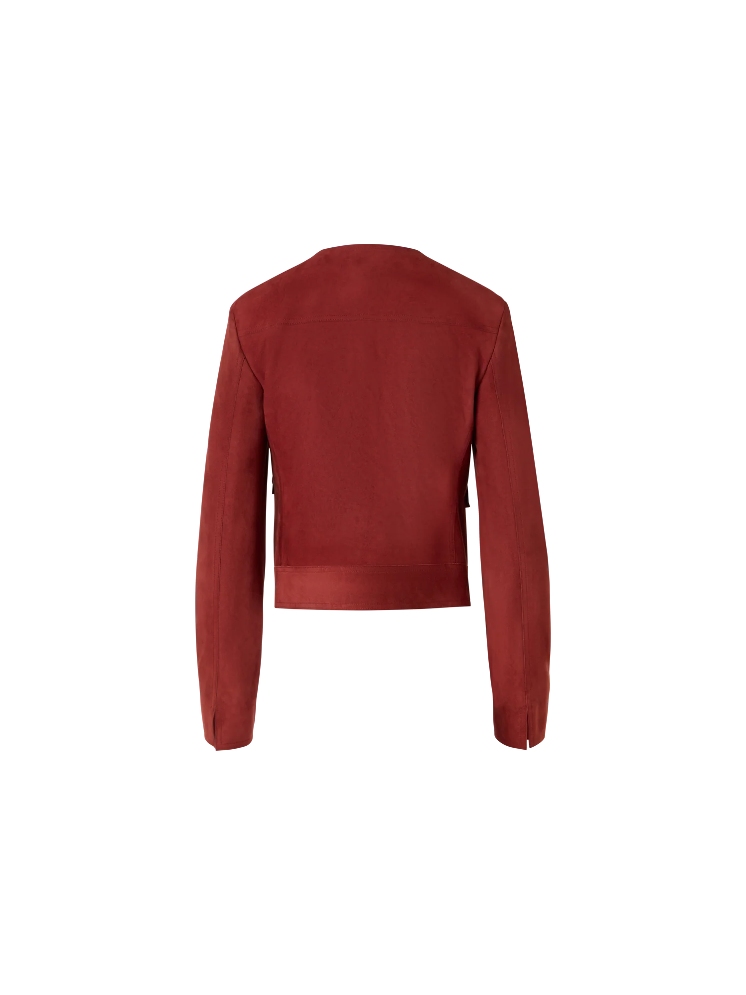 Long-Sleeve Suede Leather Jacket - Image 5