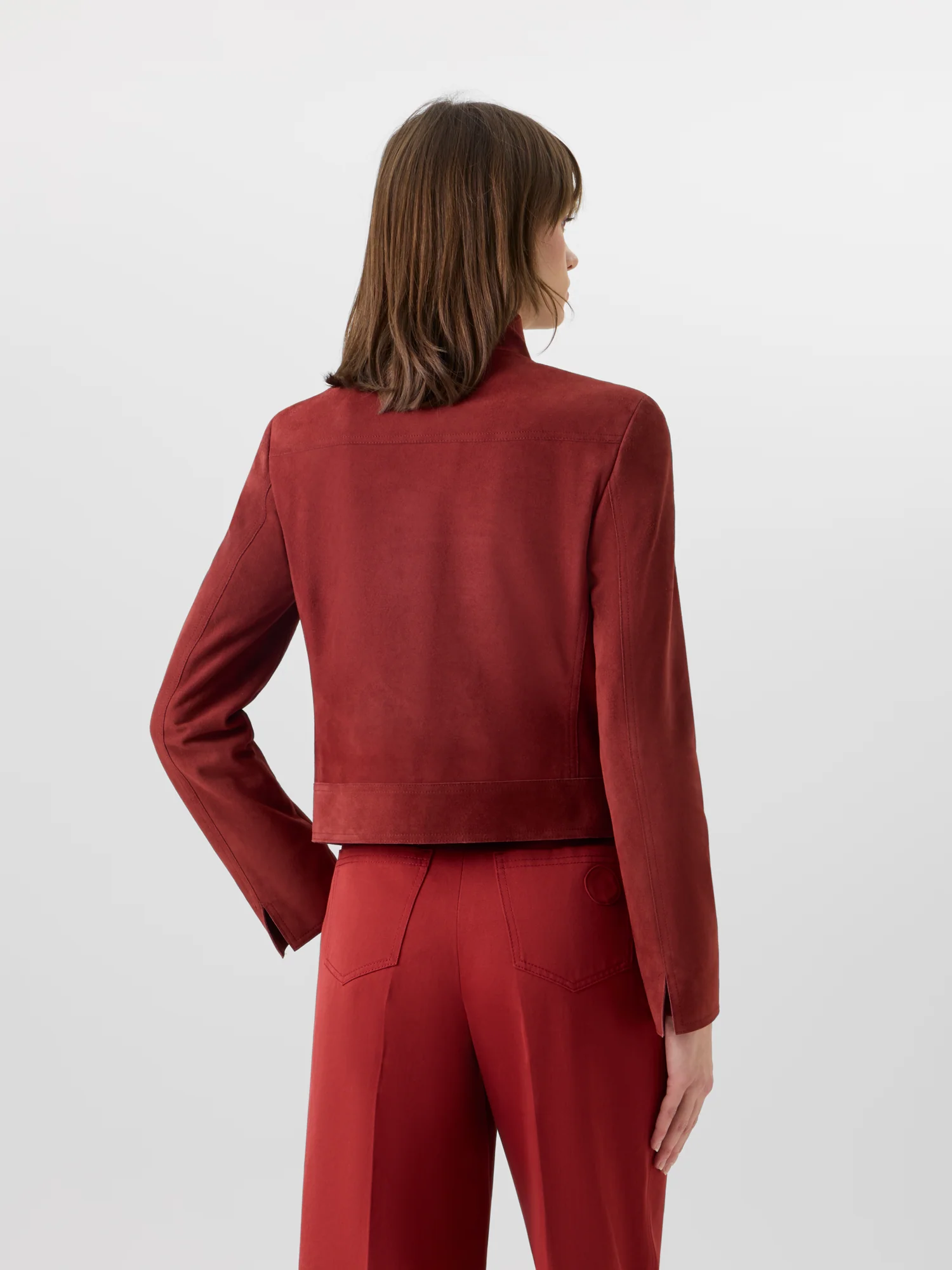 Long-Sleeve Suede Leather Jacket - Image 6