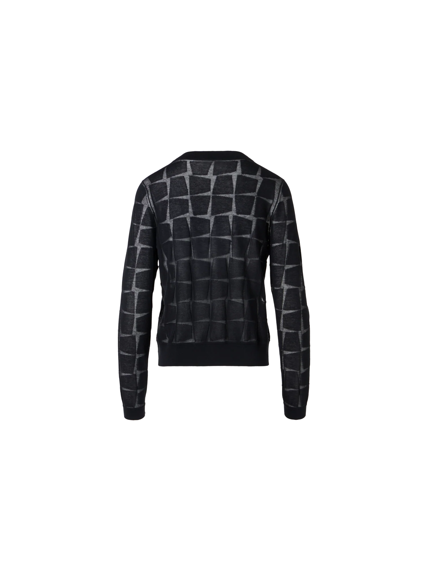 Long-Sleeve Trapezoid Jacquard Knit Cardigan - Image 5
