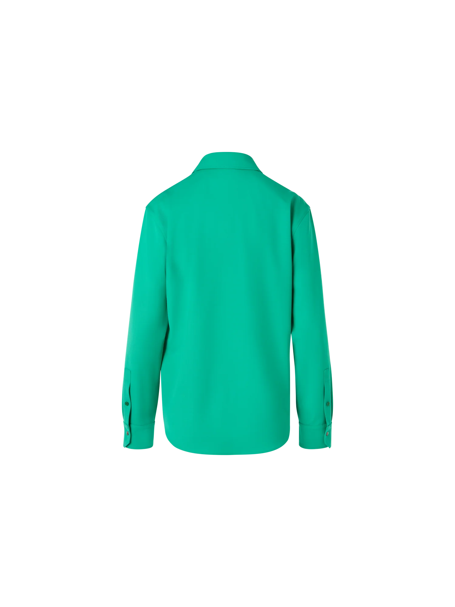 Long-Sleeve Wool Gabardine Blouse - Image 5