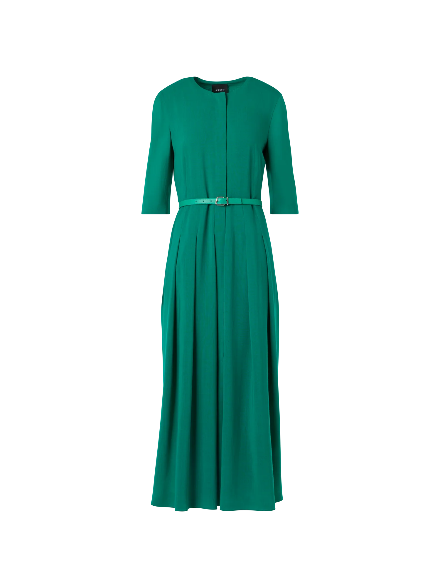 Long-Sleeve Wool Shelly Midi Dress